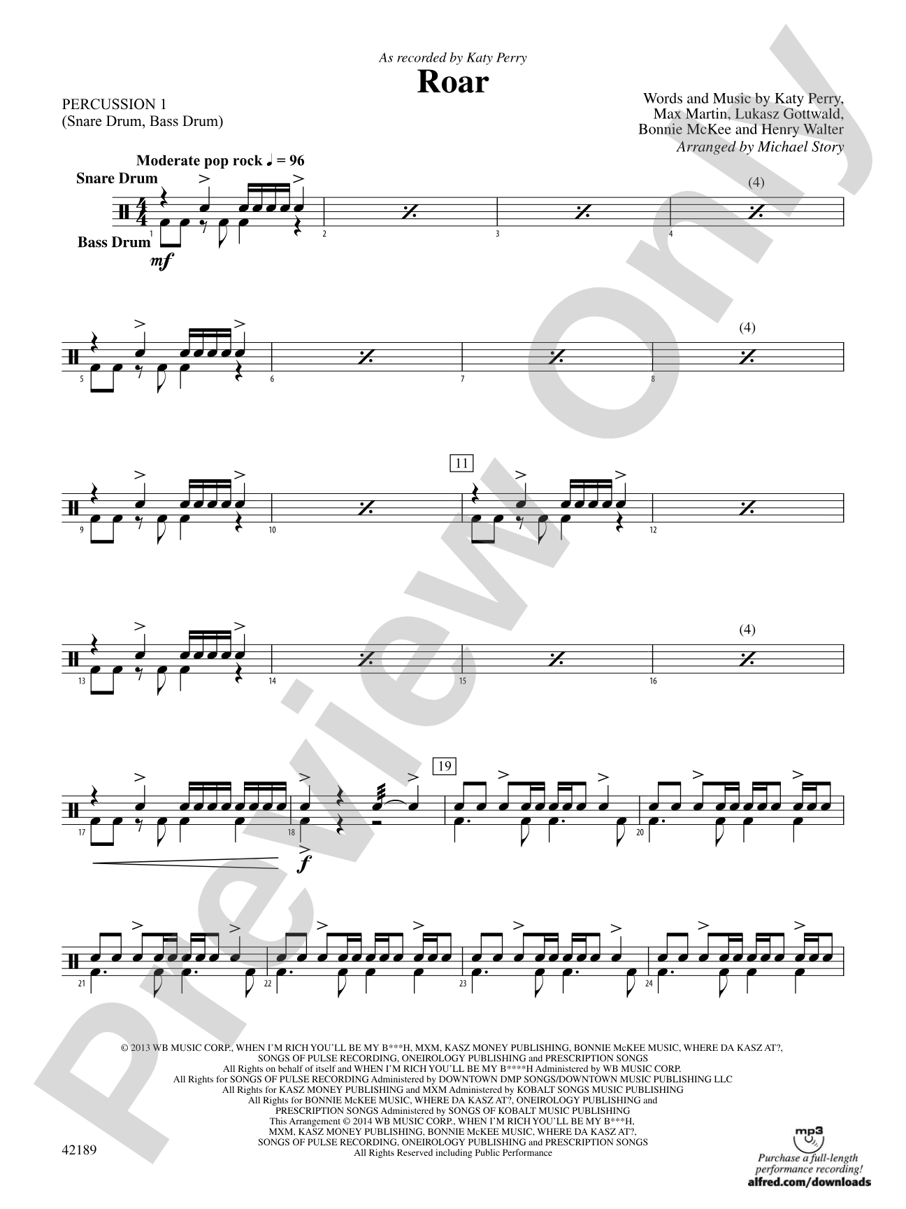 Roar: 1st Percussion