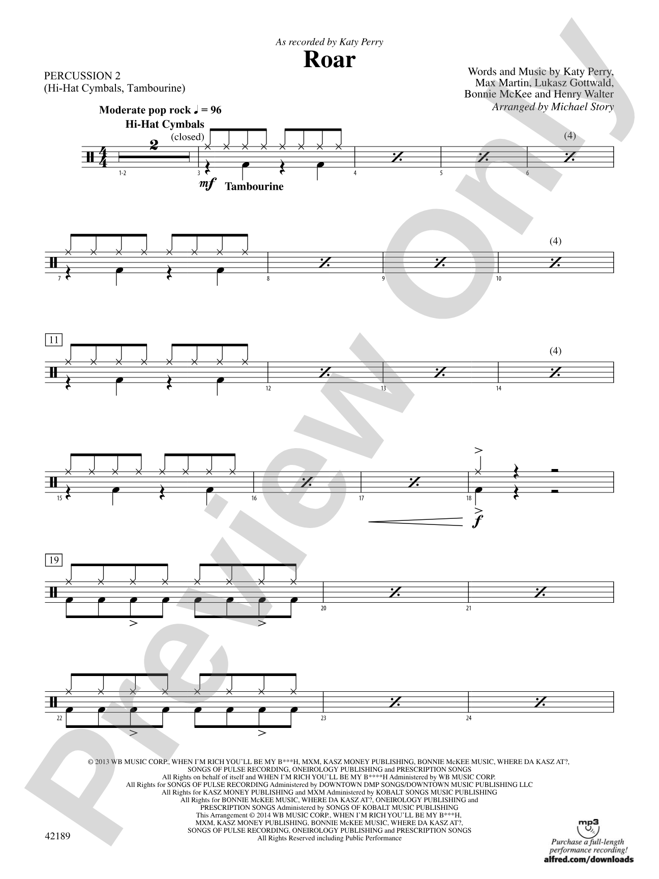Roar: 2nd Percussion