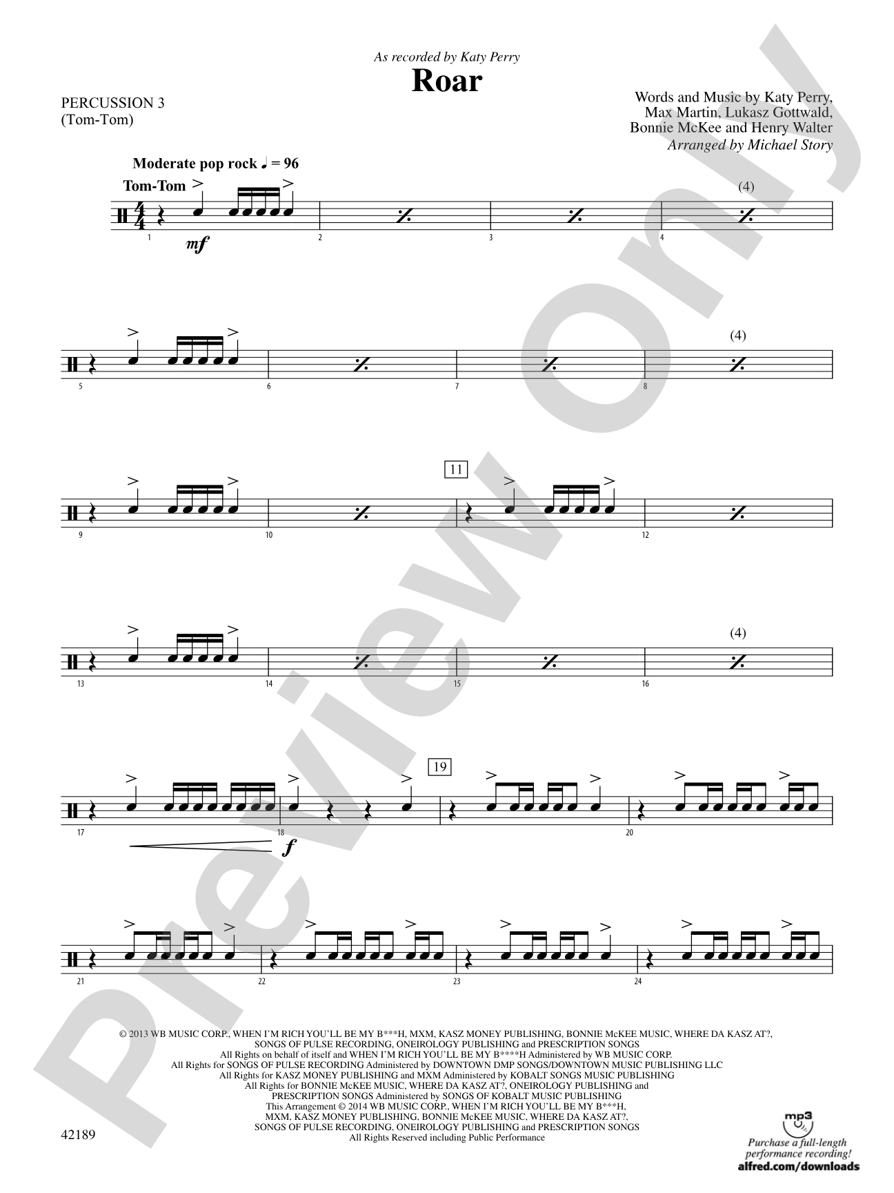 Roar: 3rd Percussion