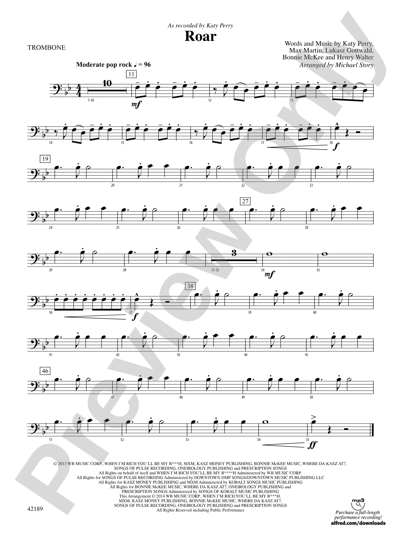 Roar: 1st Trombone