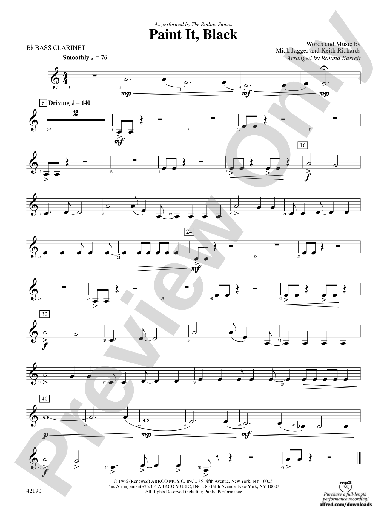 Paint It, Black: B-flat Bass Clarinet