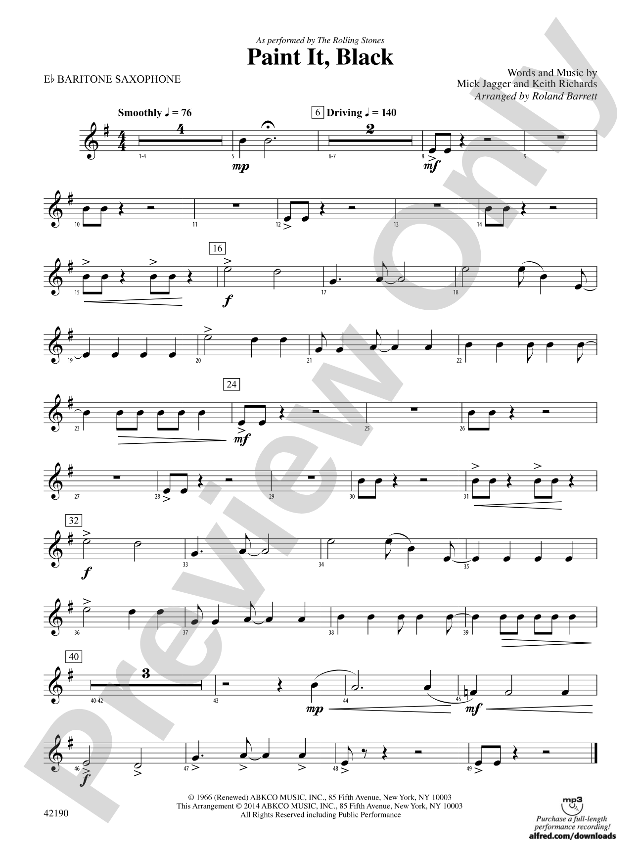 Paint It, Black: E-flat Baritone Saxophone
