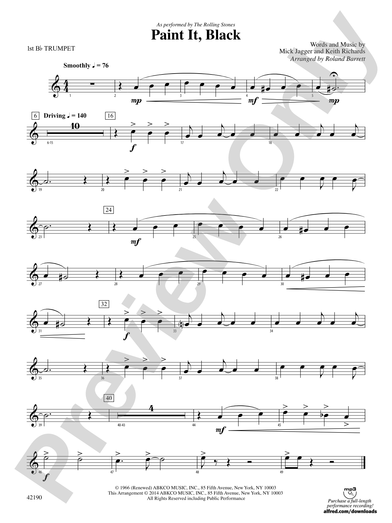 Paint It, Black: 1st B-flat Trumpet