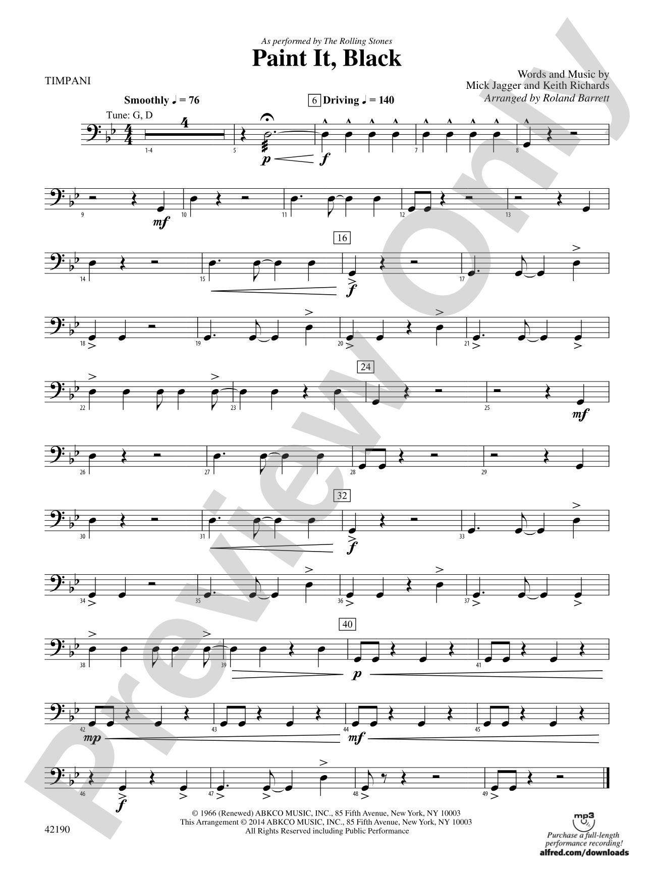 Paint It, Black: Timpani