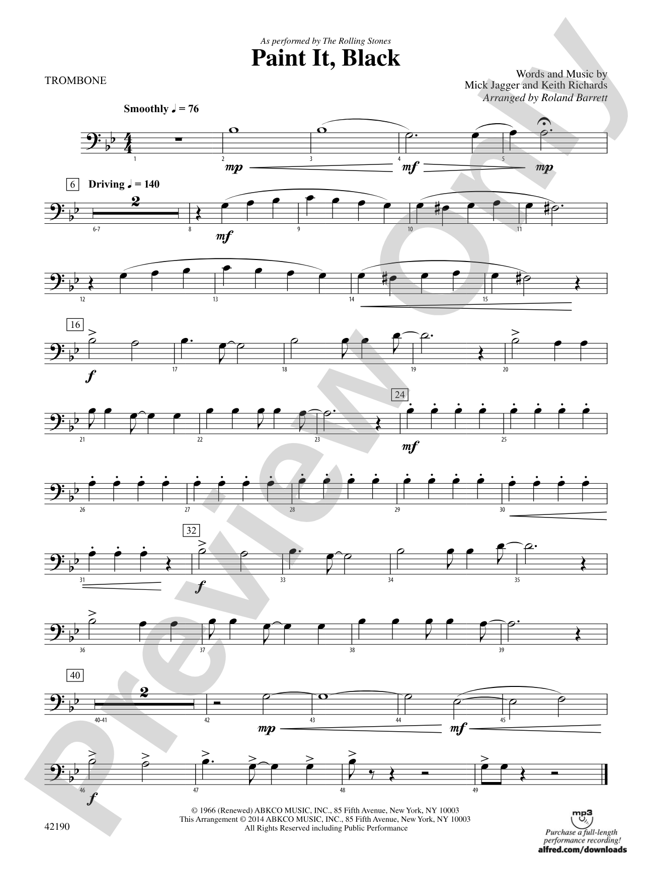 Paint It, Black: 1st Trombone