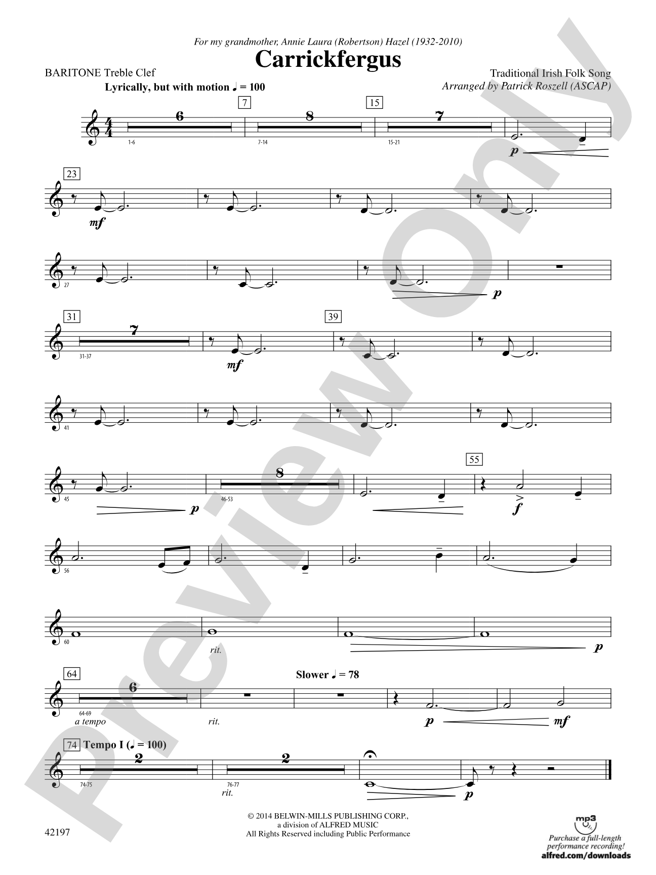 Carrickfergus: Baritone T.C.
