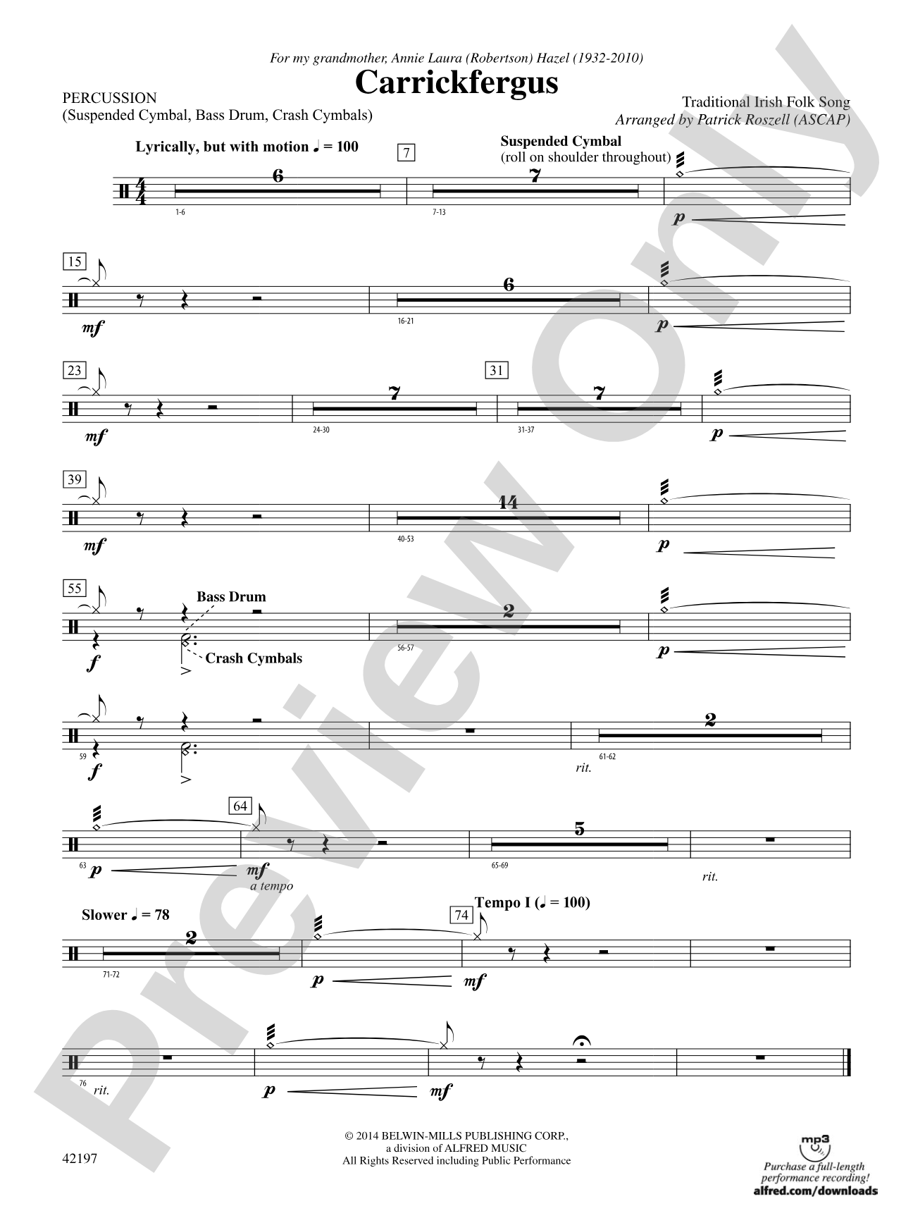 Carrickfergus: 1st Percussion