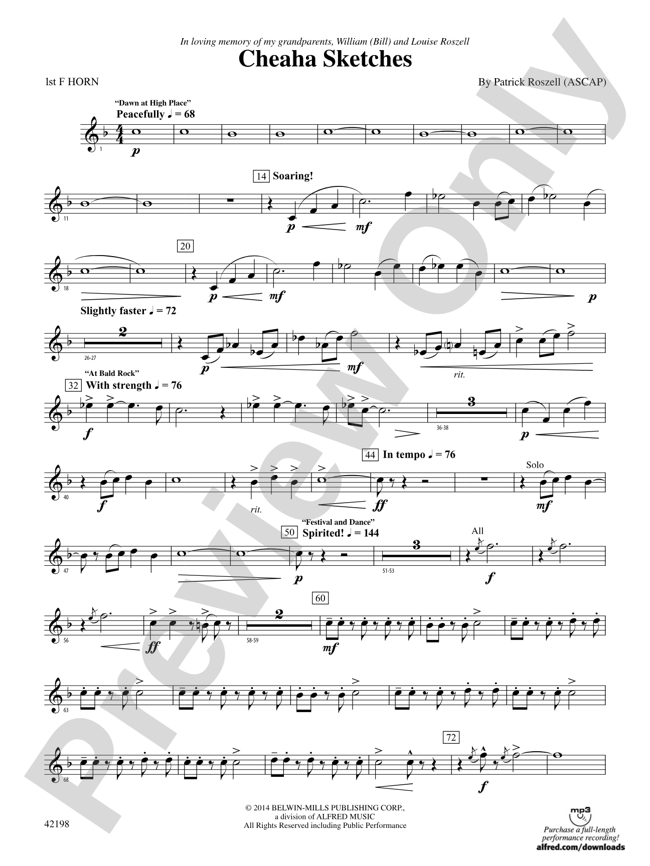 Cheaha Sketches: 1st F Horn