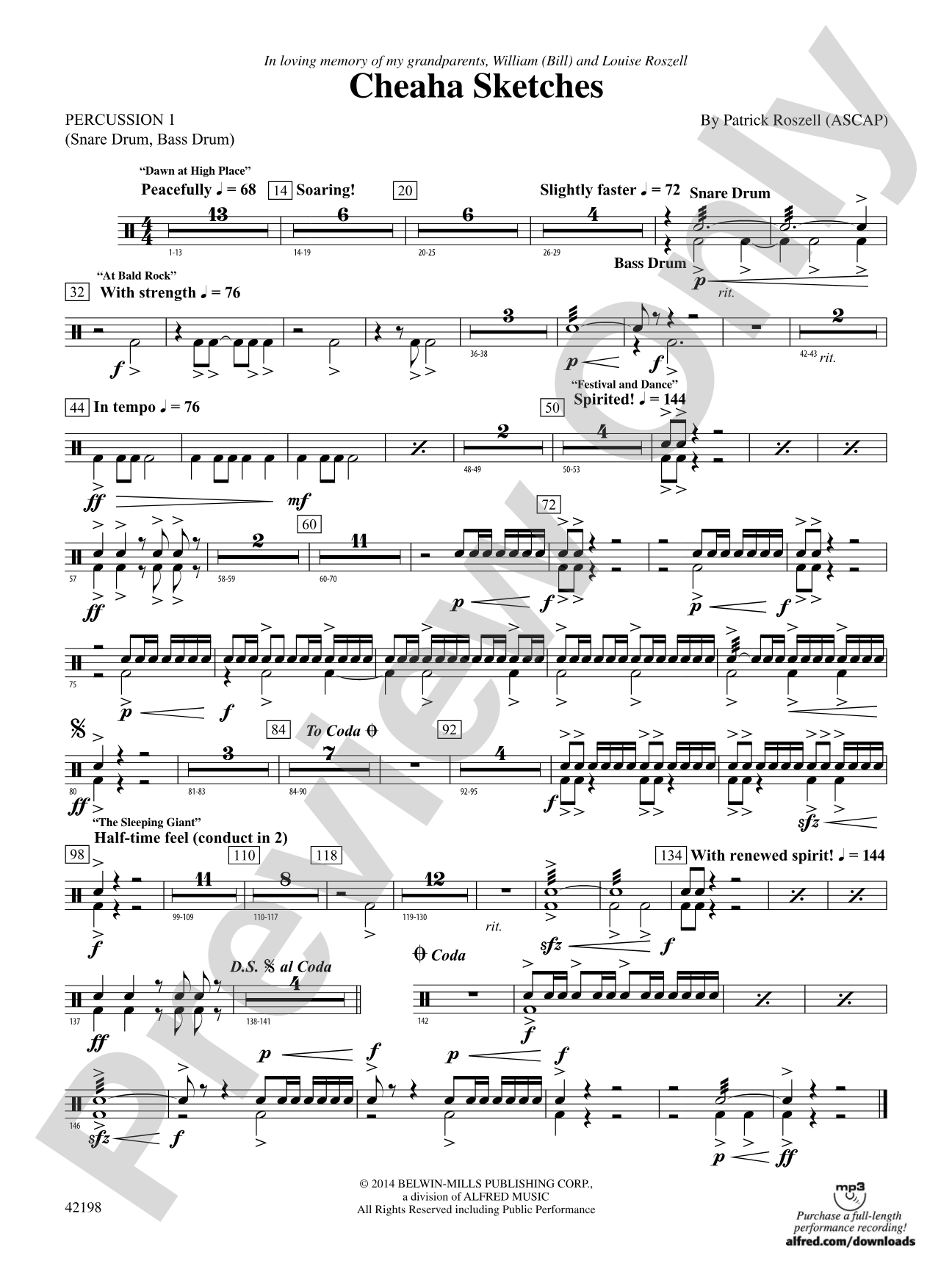 Cheaha Sketches: 1st Percussion