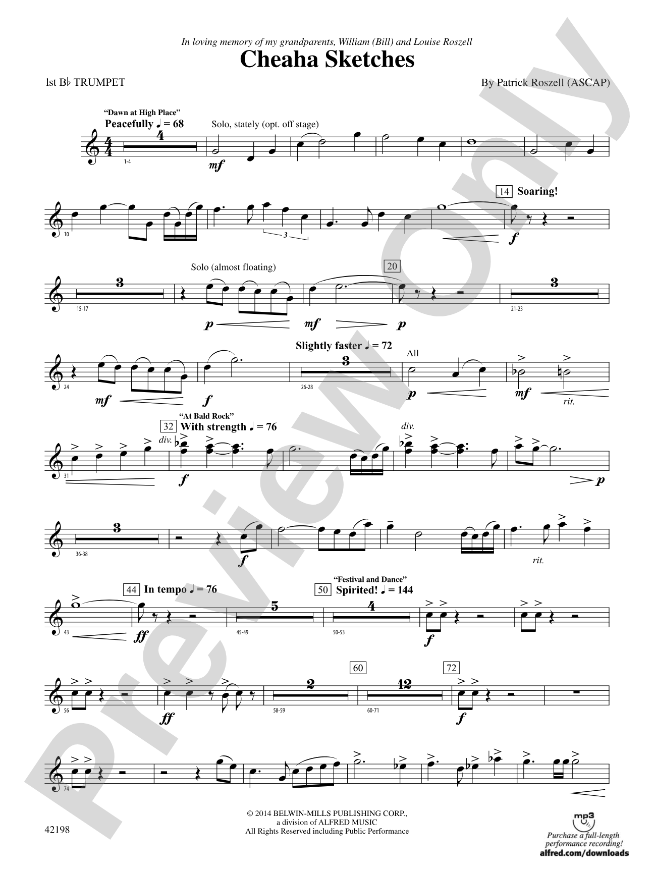 Cheaha Sketches: 1st B-flat Trumpet
