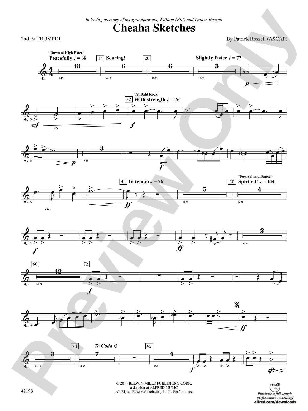 Cheaha Sketches: 2nd B-flat Trumpet