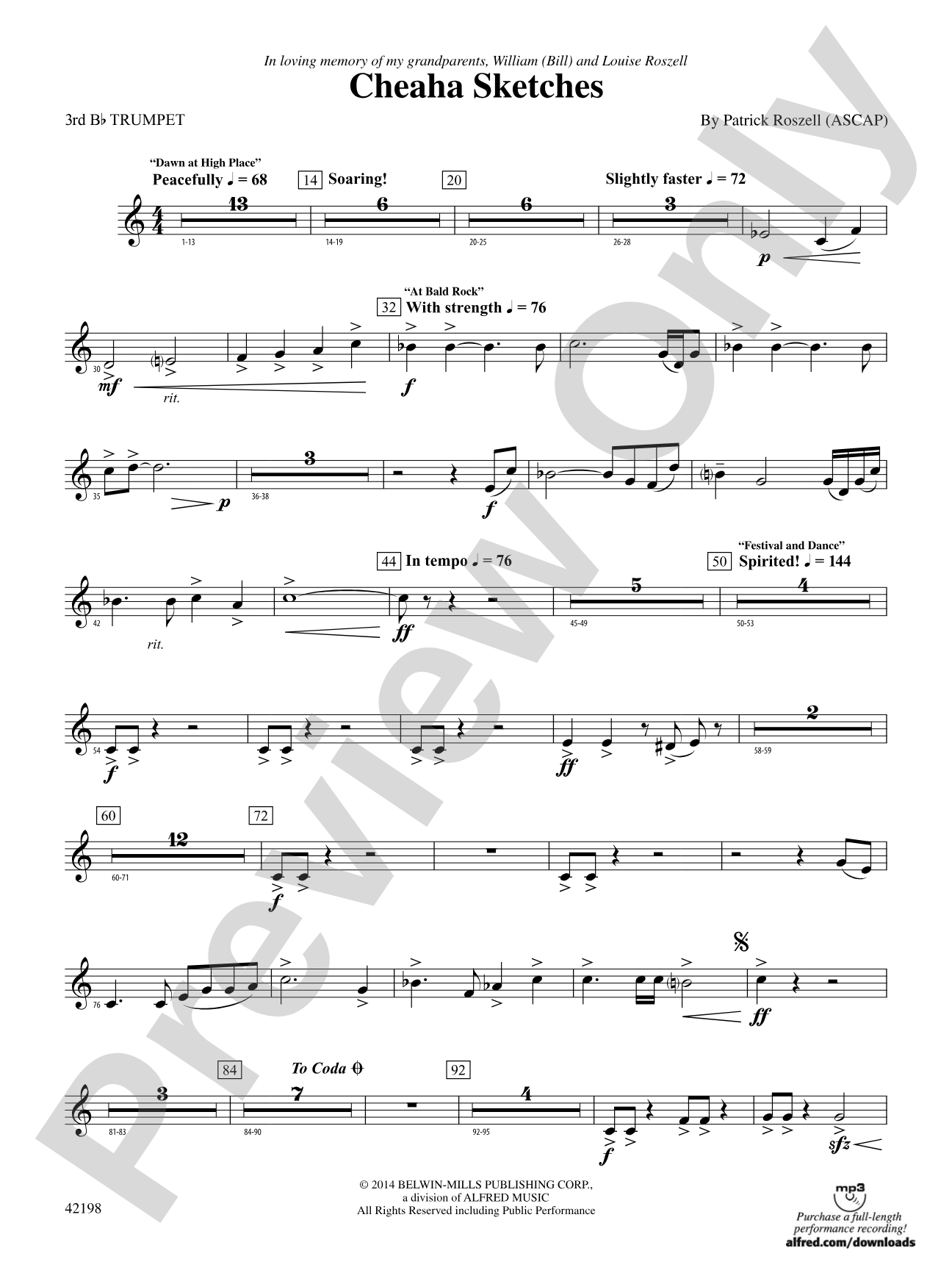Cheaha Sketches: 3rd B-flat Trumpet