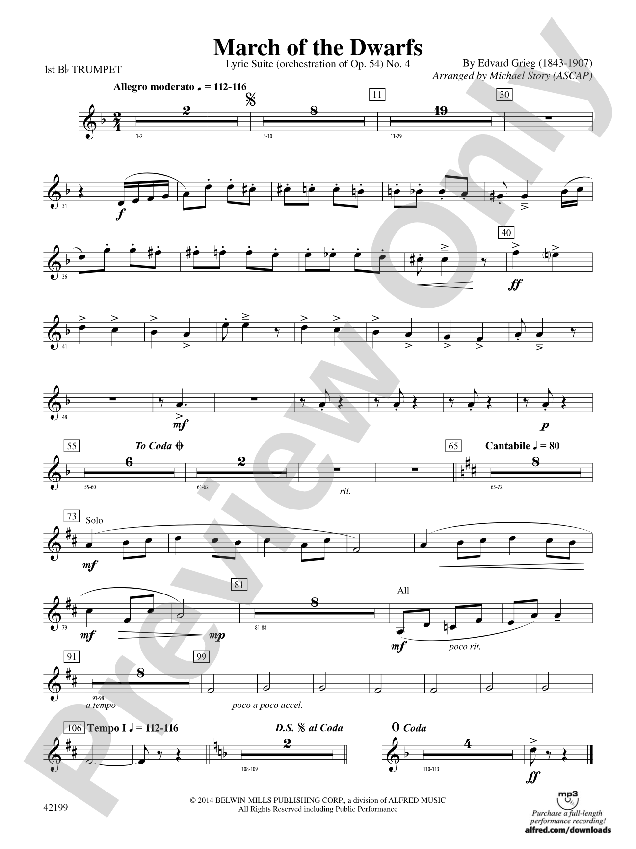 March of the Dwarfs: 1st B-flat Trumpet