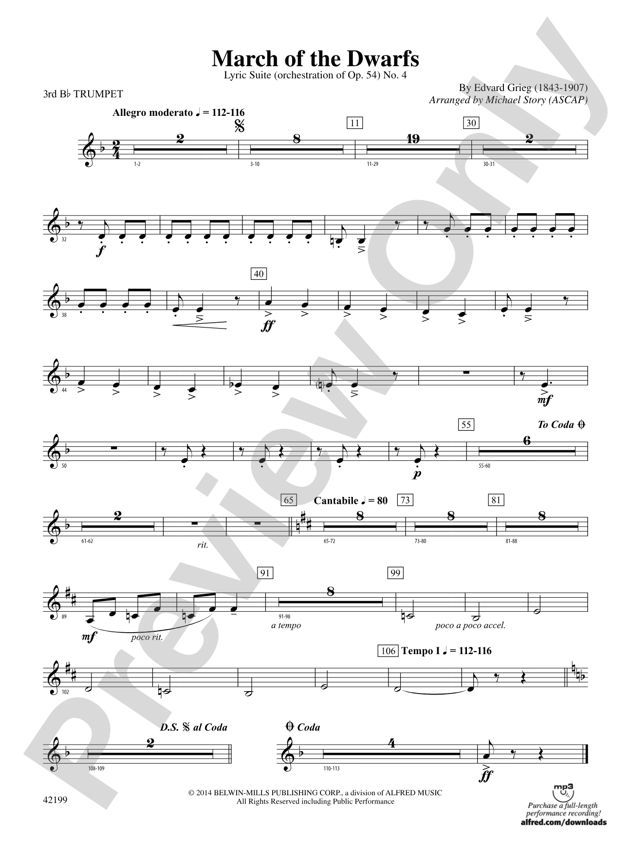 March of the Dwarfs: 3rd B-flat Trumpet