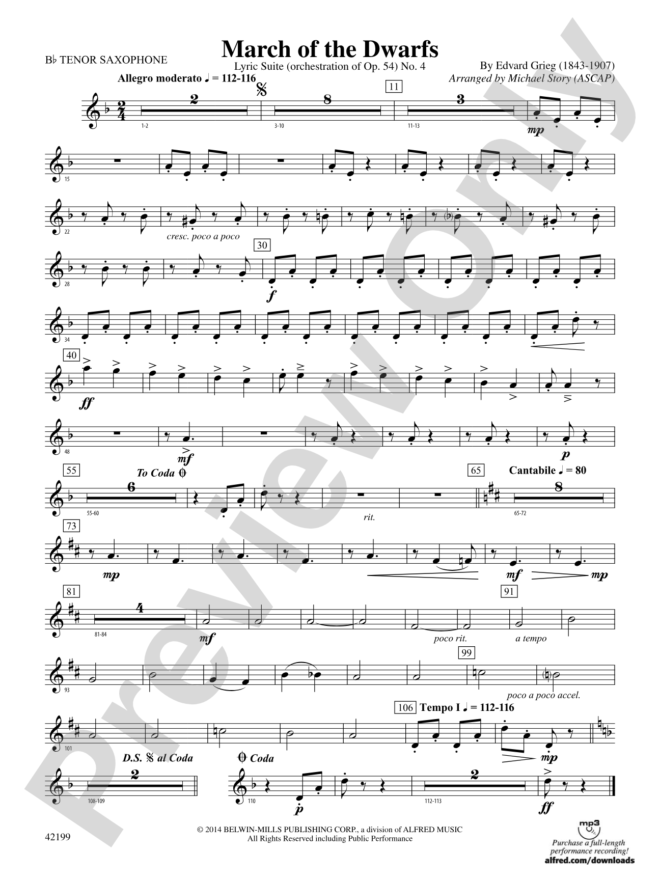 March of the Dwarfs: B-flat Tenor Saxophone