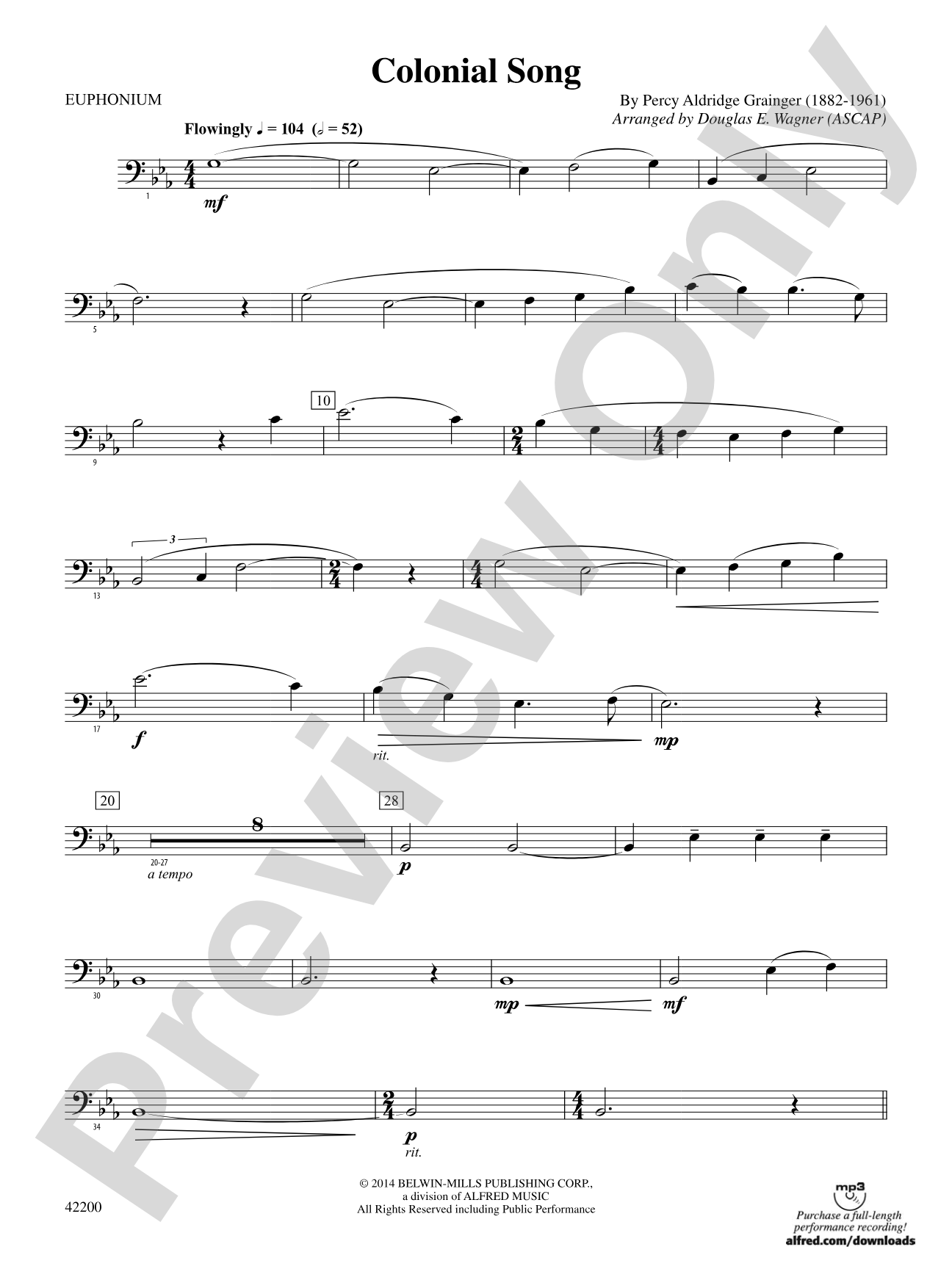 Colonial Song: Baritone B.C.