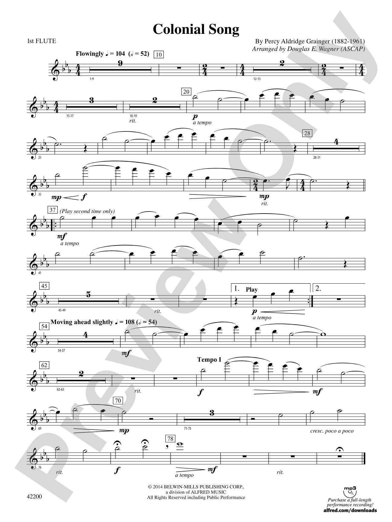 Colonial Song: Flute