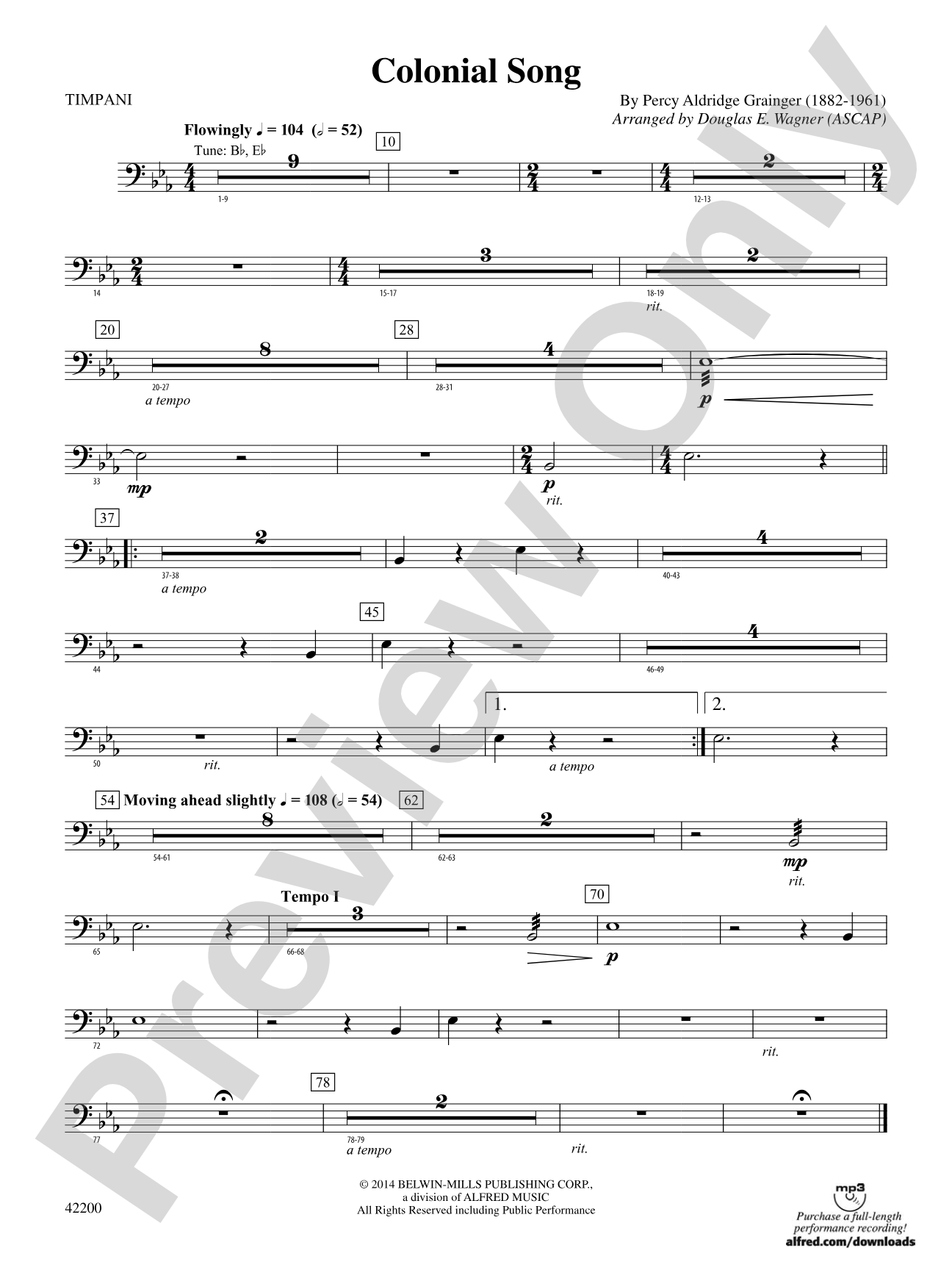 Colonial Song: Timpani