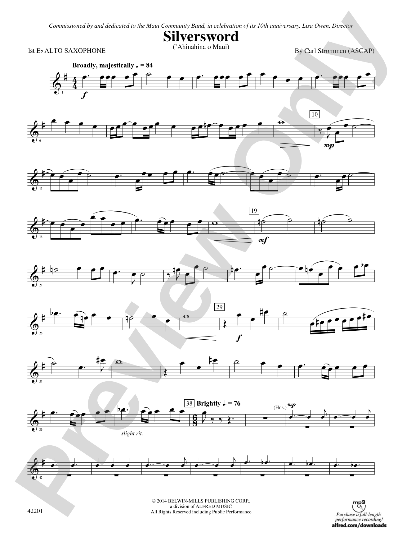 Silversword: E-flat Alto Saxophone