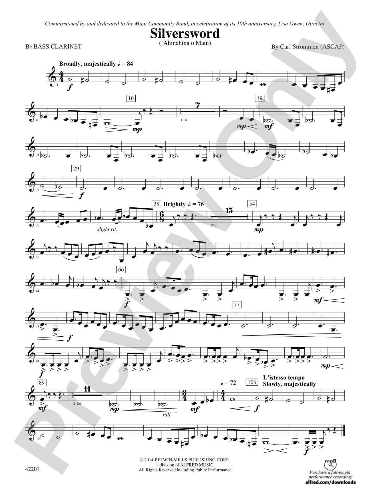 Silversword: B-flat Bass Clarinet