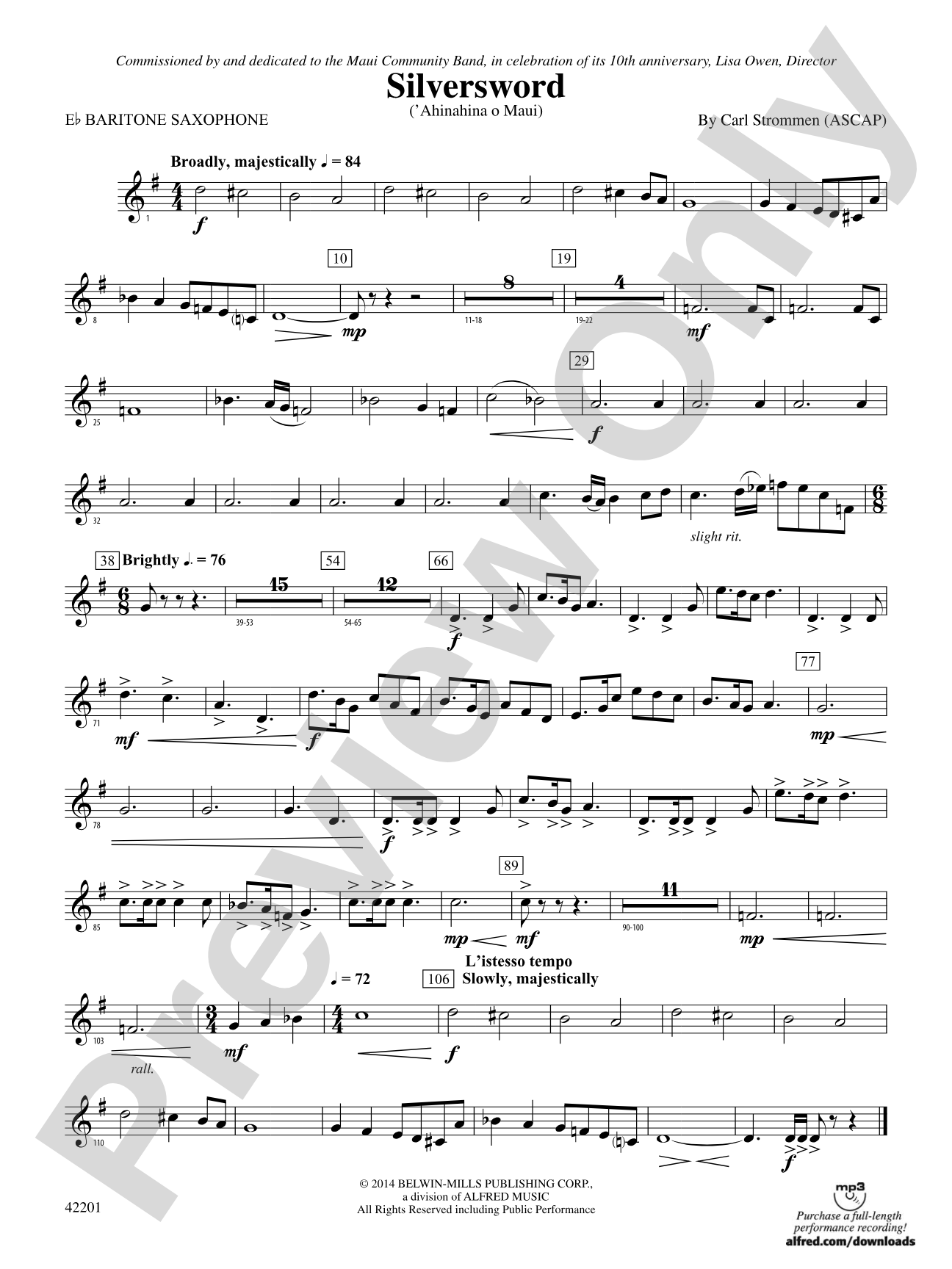 Silversword: E-flat Baritone Saxophone