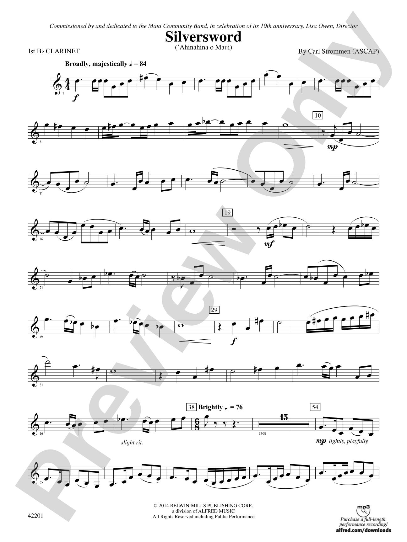 Silversword: 1st B-flat Clarinet