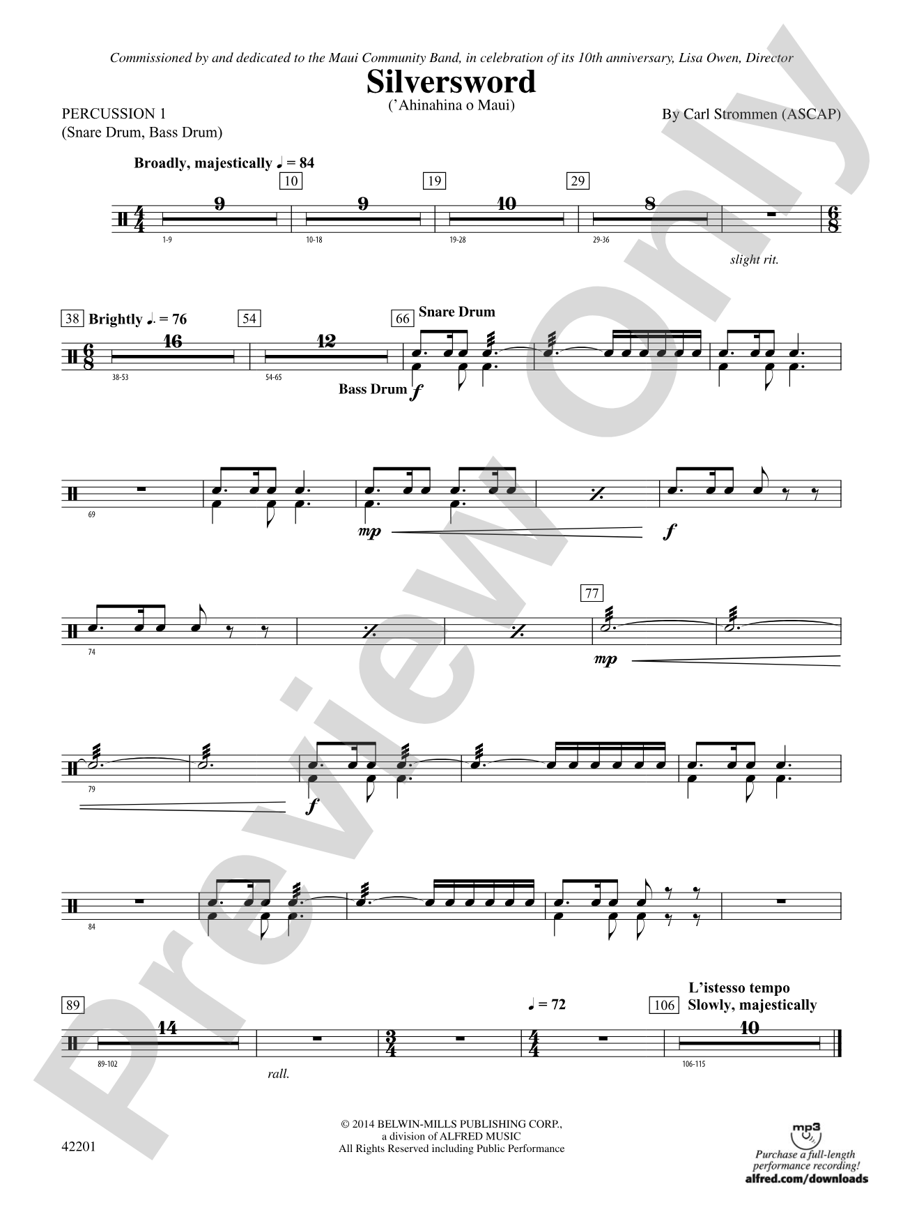 Silversword: 1st Percussion