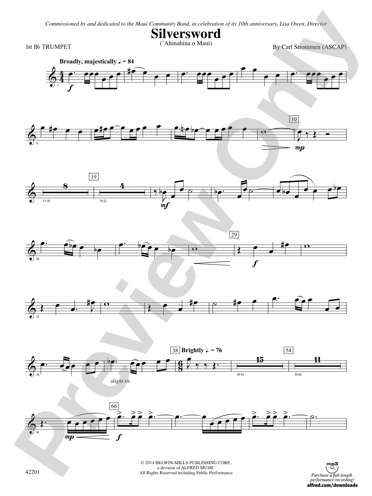 Silversword: 1st B-flat Trumpet