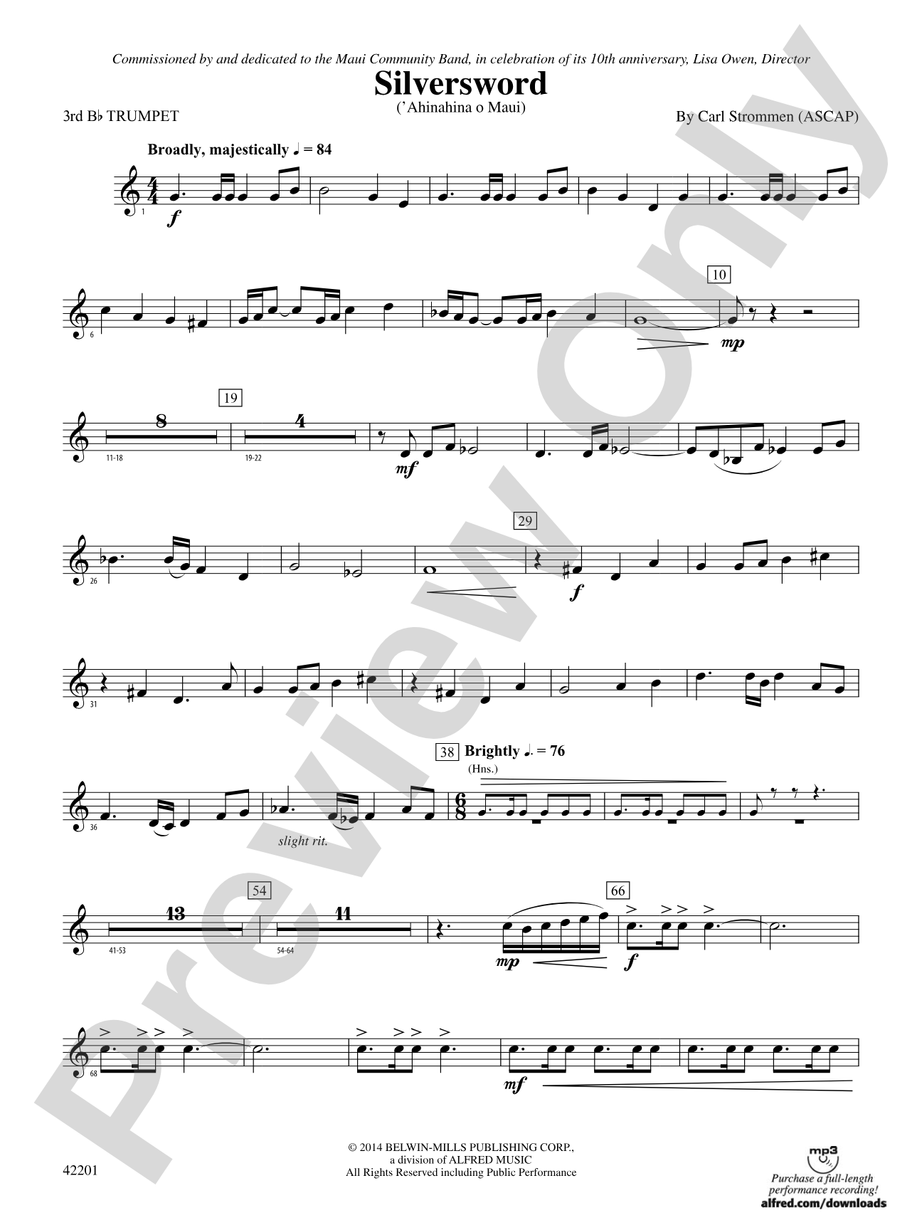 Silversword: 3rd B-flat Trumpet