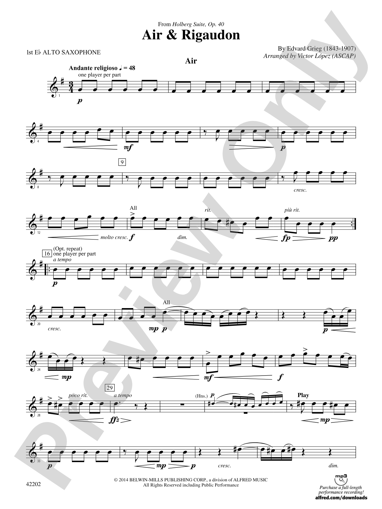 Air & Rigaudon: E-flat Alto Saxophone