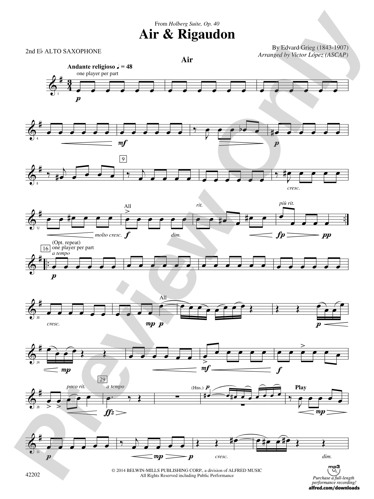 Air & Rigaudon: 2nd E-flat Alto Saxophone