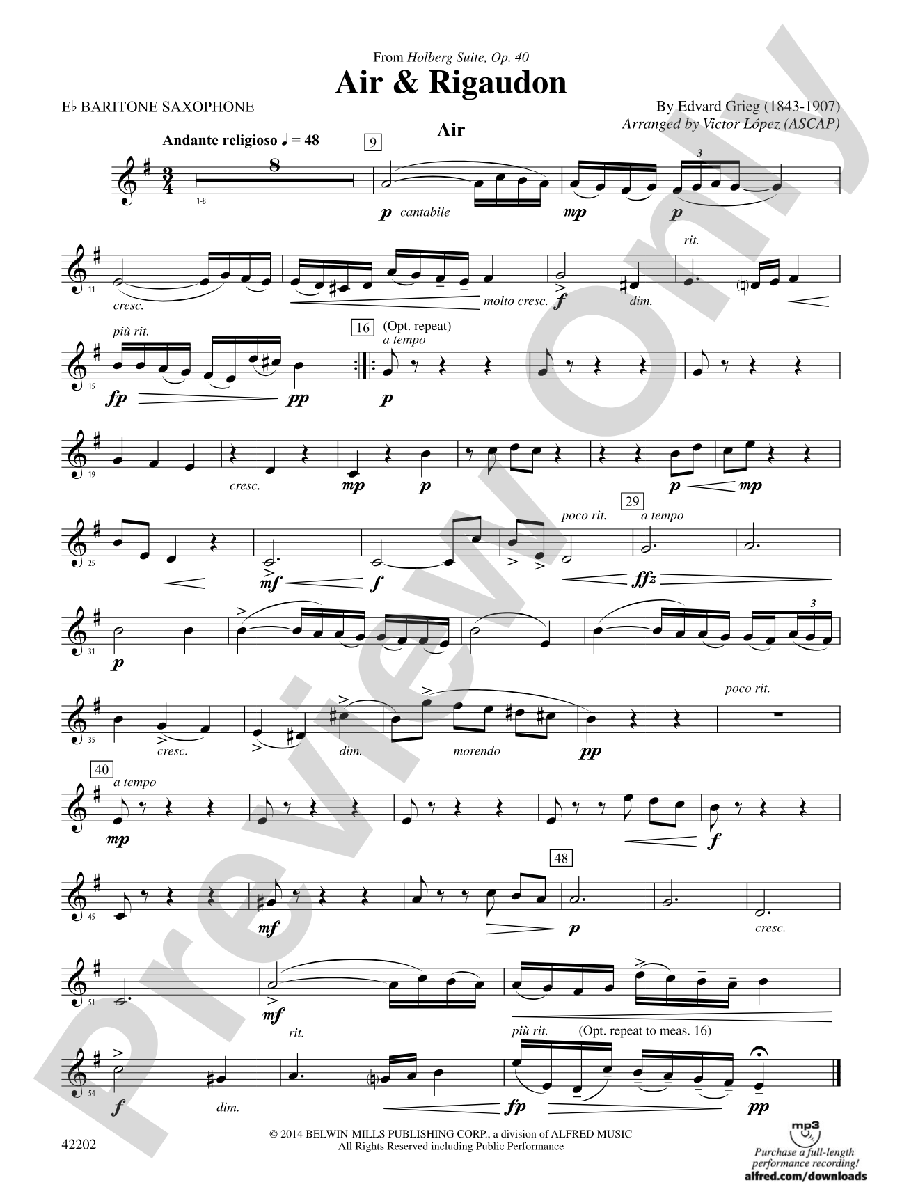 Air & Rigaudon: E-flat Baritone Saxophone