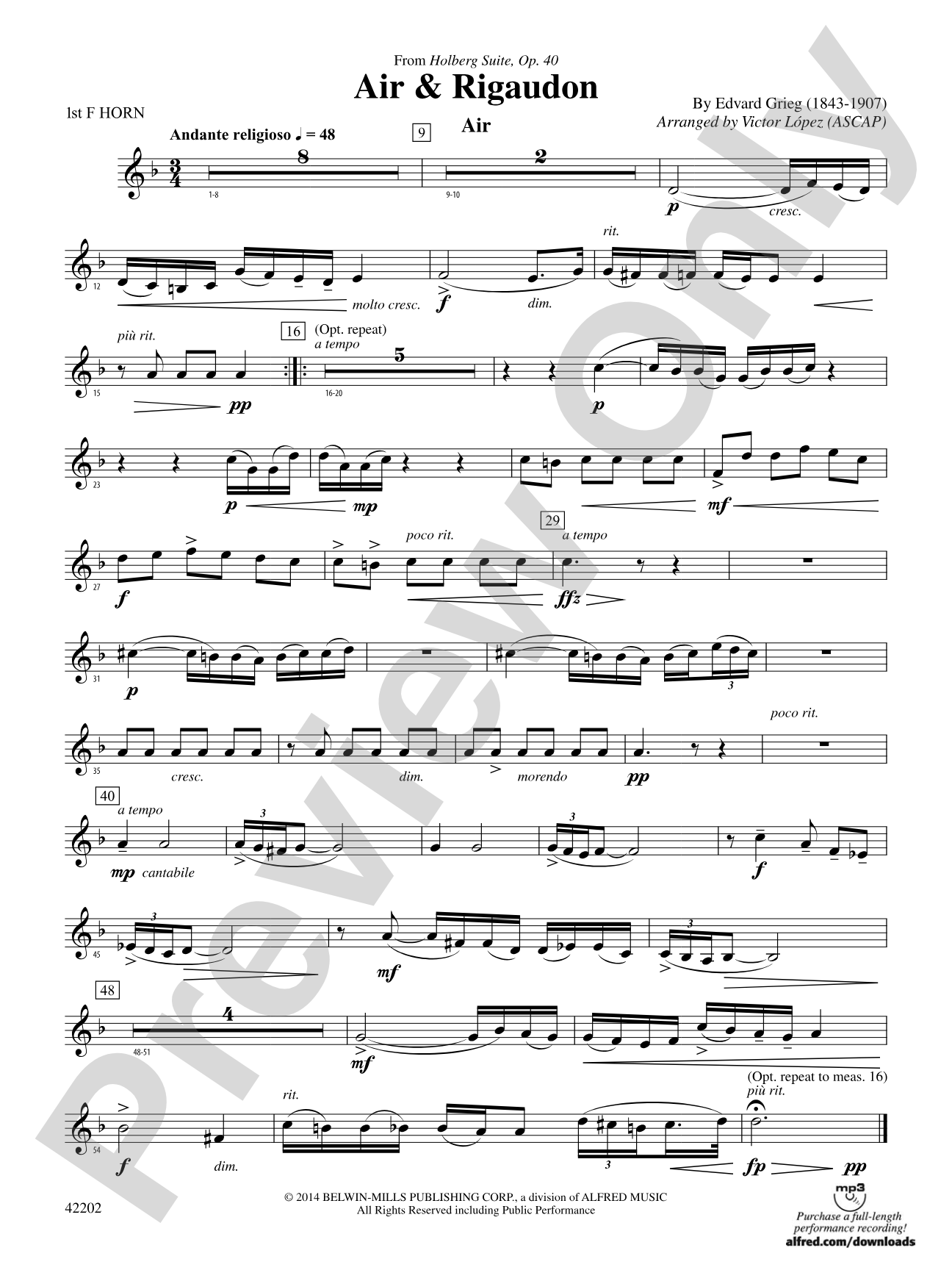 Air & Rigaudon: 1st F Horn
