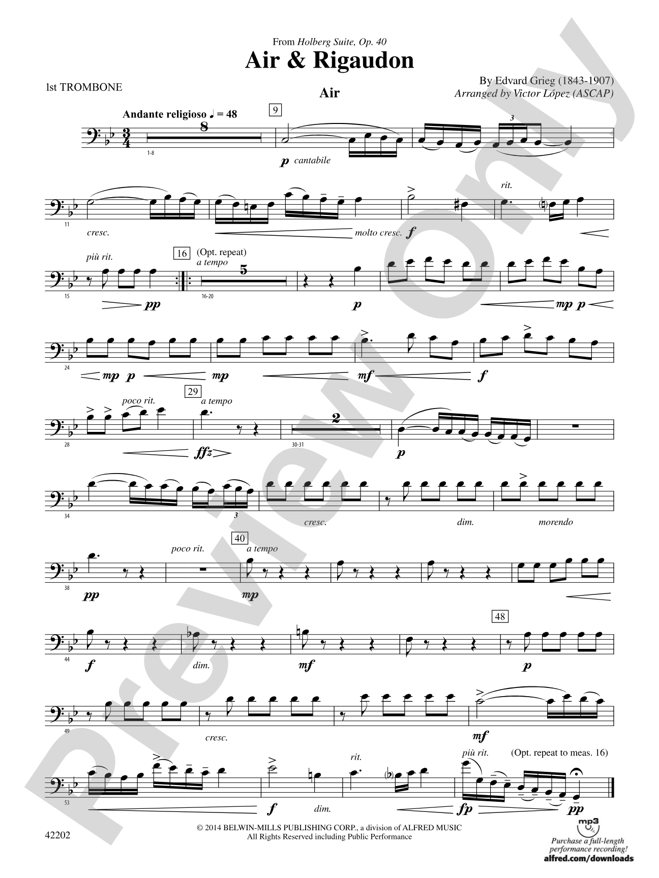 Air & Rigaudon: 1st Trombone