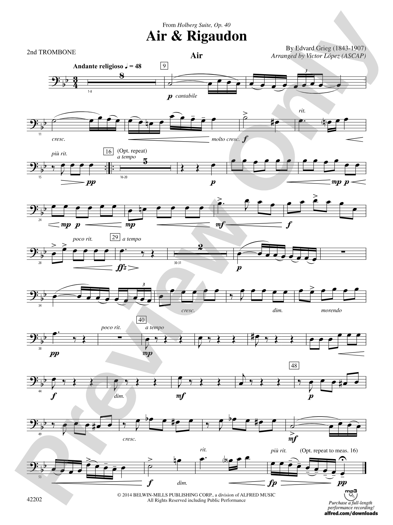 Air & Rigaudon: 2nd Trombone
