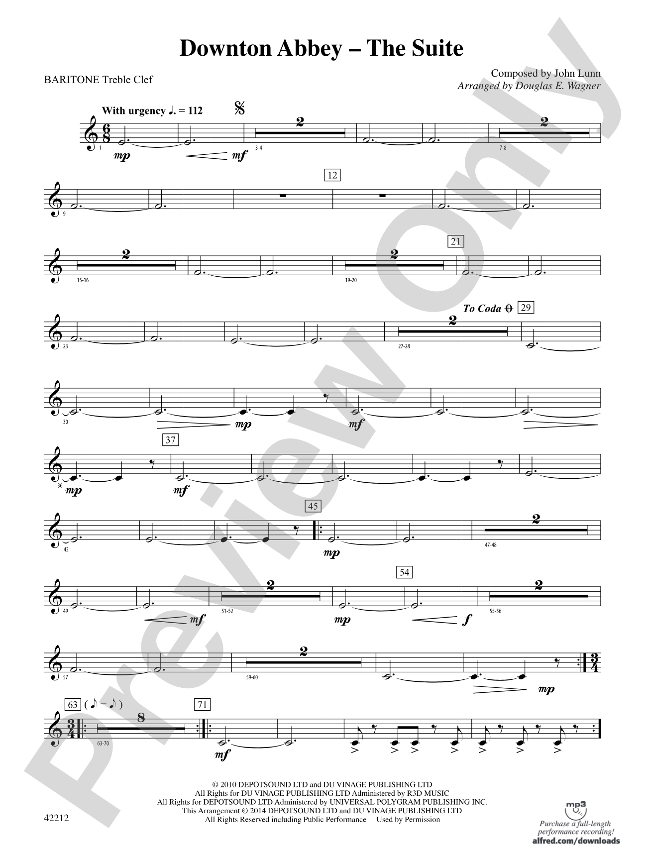 Downton Abbey -- The Suite: Baritone T.C.