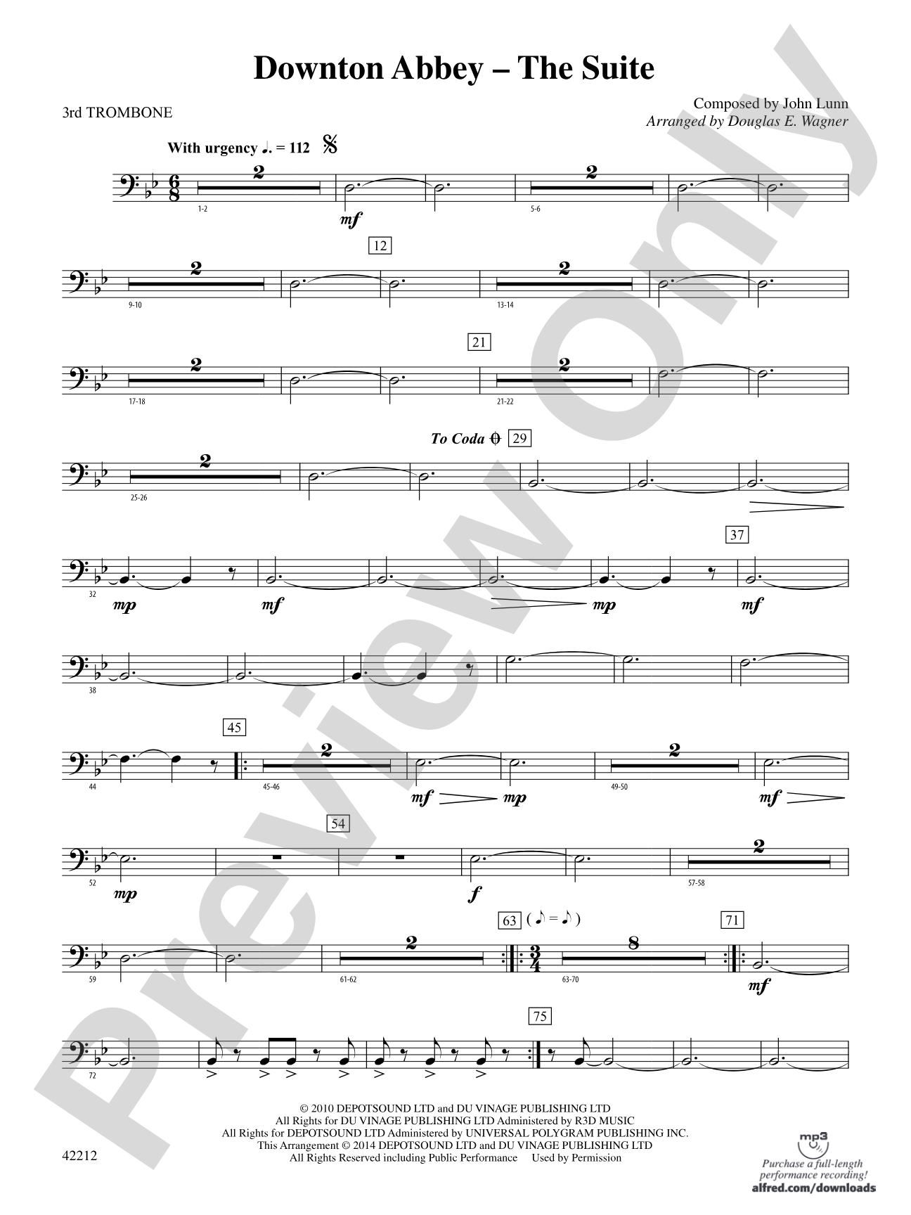 Downton Abbey -- The Suite: 3rd Trombone