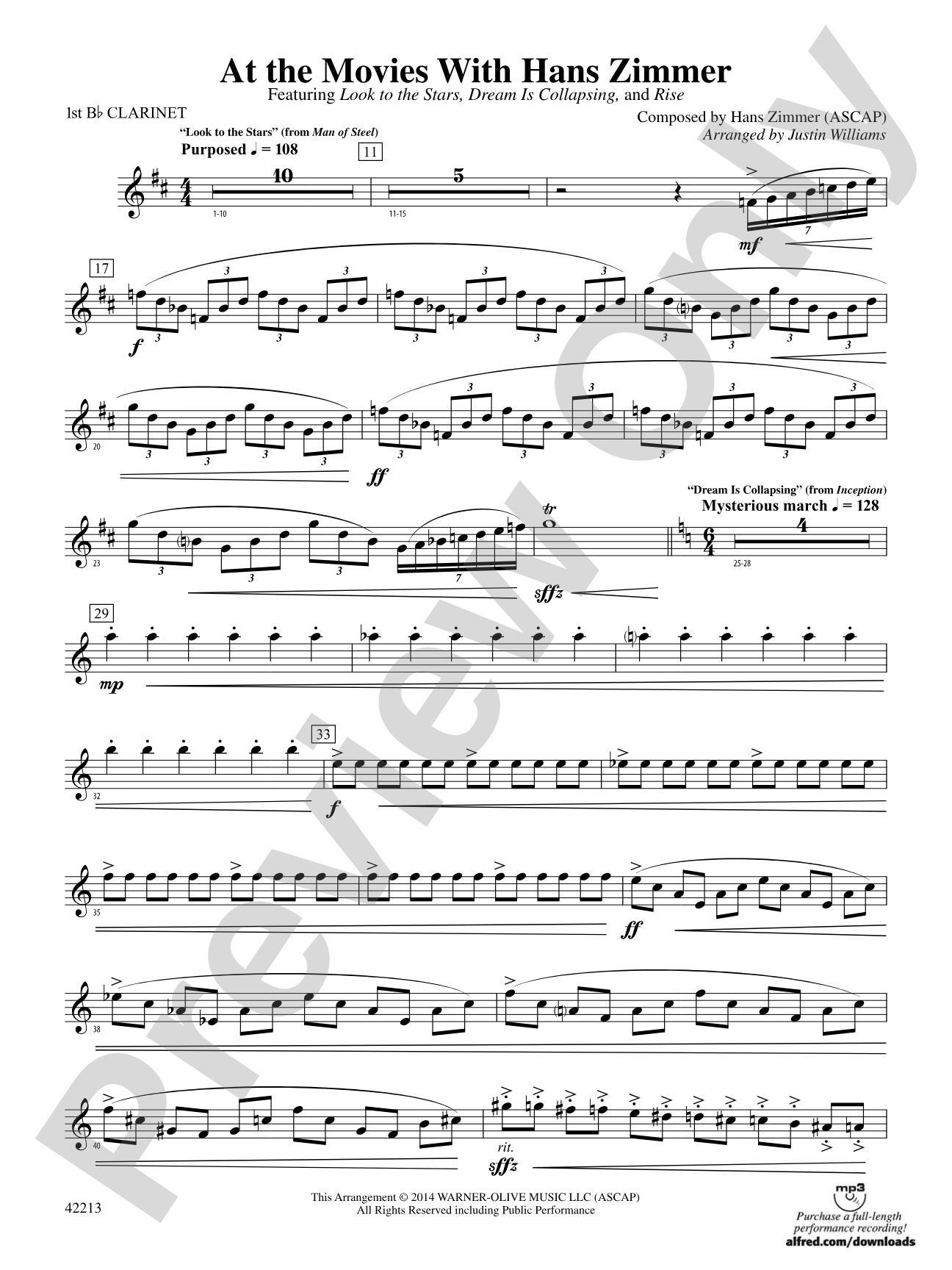 At the Movies with Hans Zimmer: 1st B-flat Clarinet