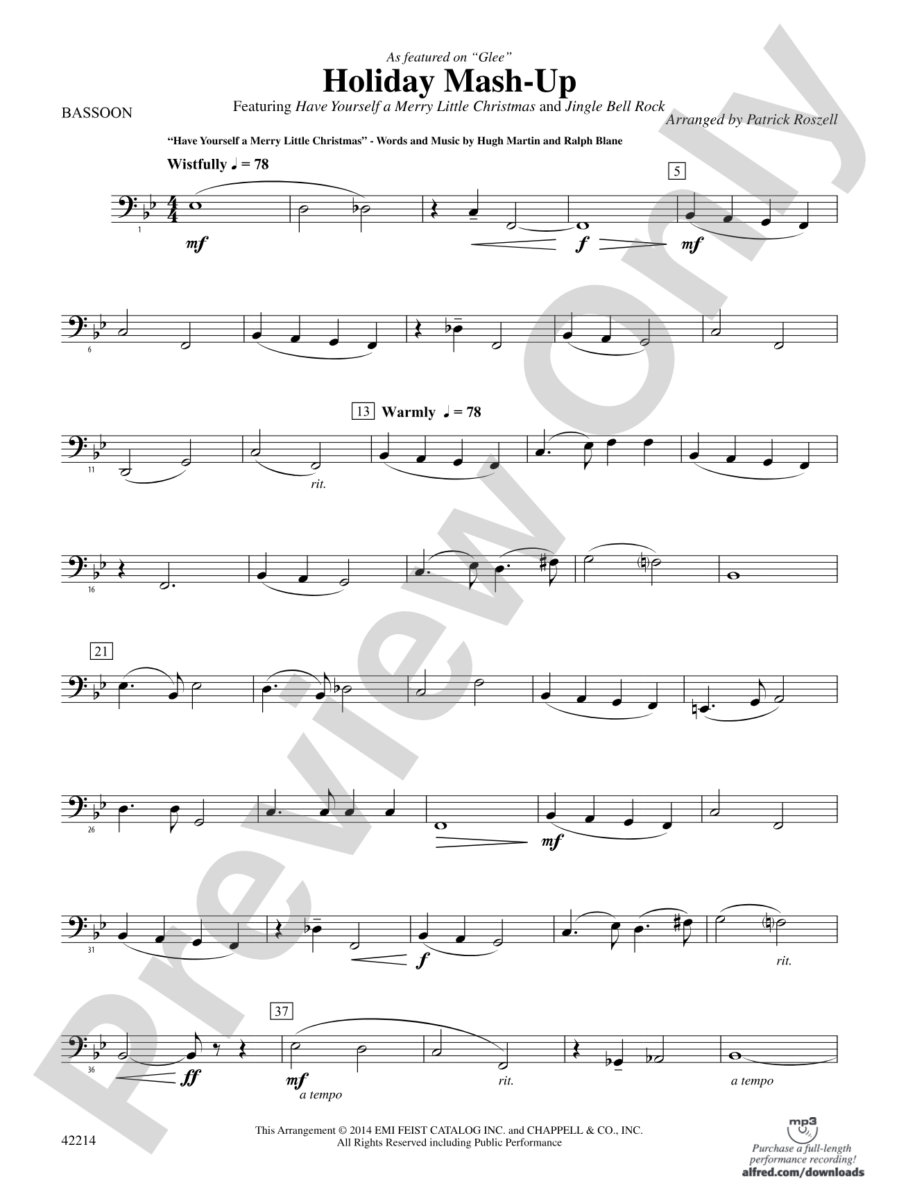 Holiday Mash-Up (as featured on Glee): Bassoon