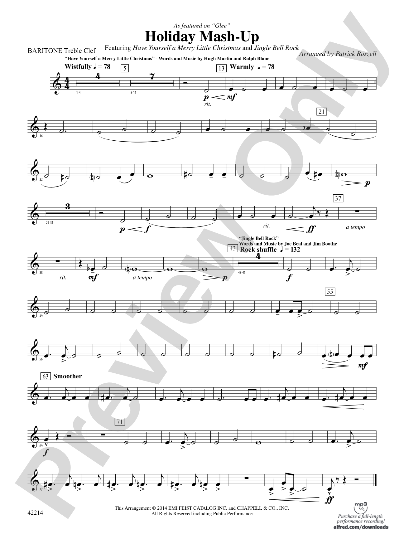 Holiday Mash-Up (as featured on Glee): Baritone T.C.
