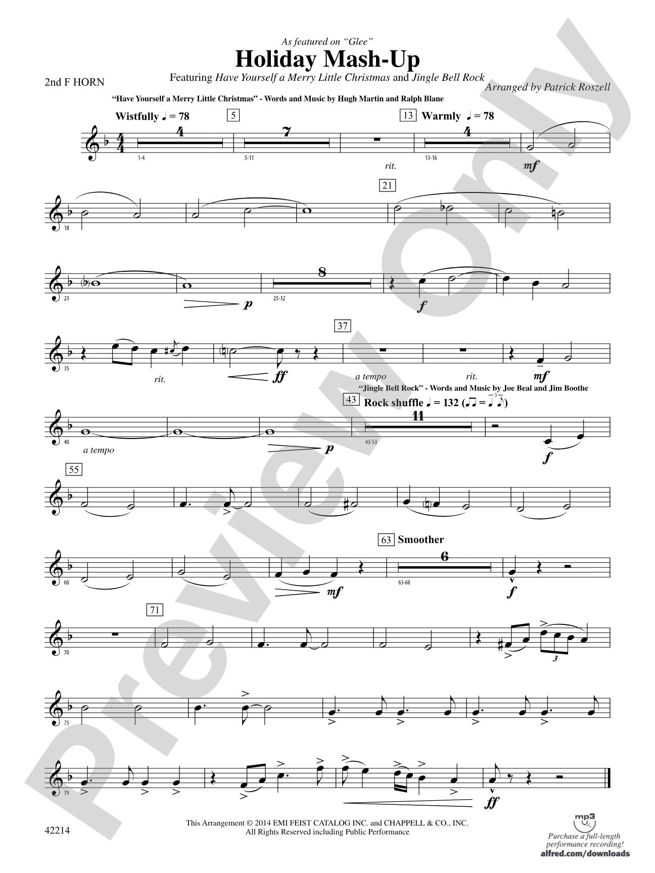Holiday Mash-Up (as featured on Glee): 2nd F Horn