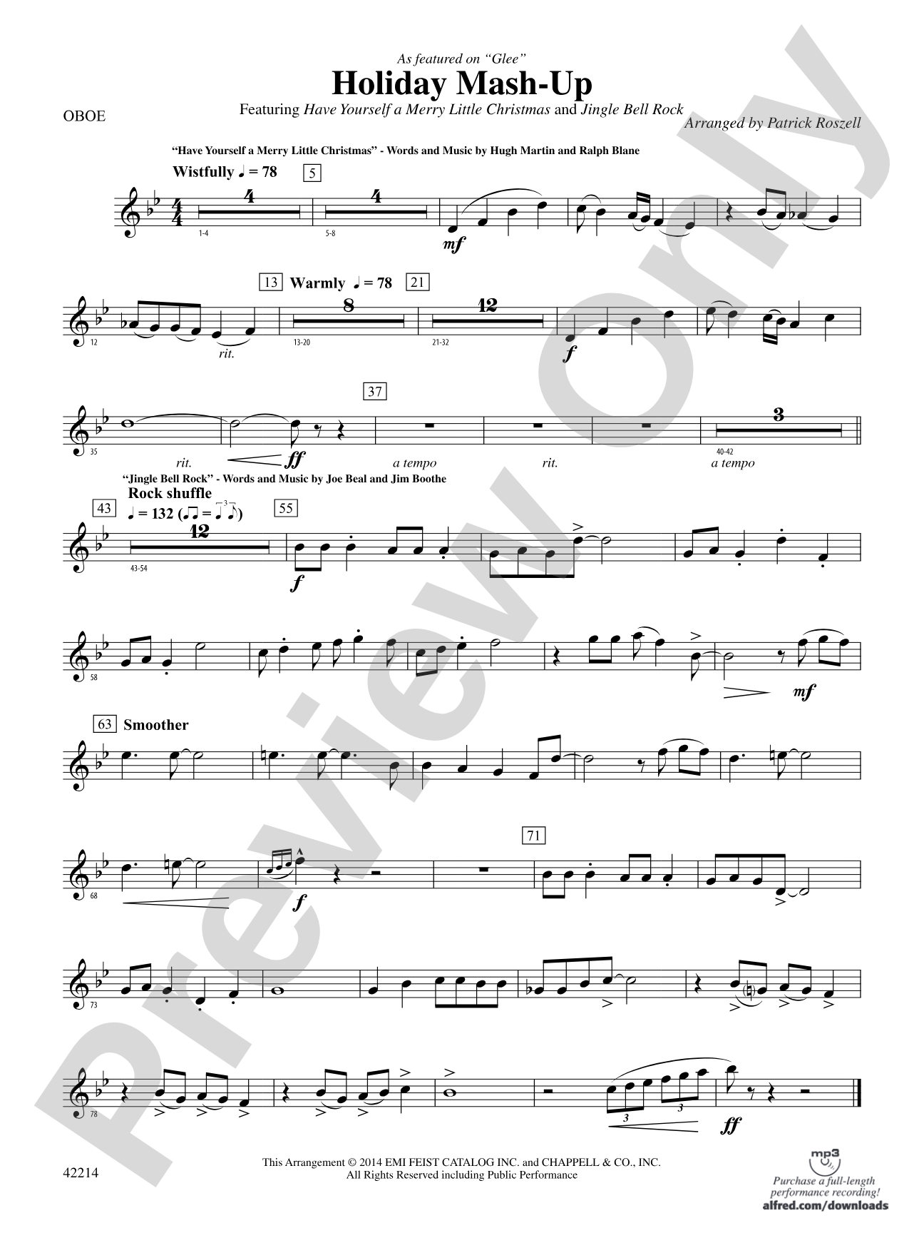 Holiday Mash-Up (as featured on Glee): Oboe