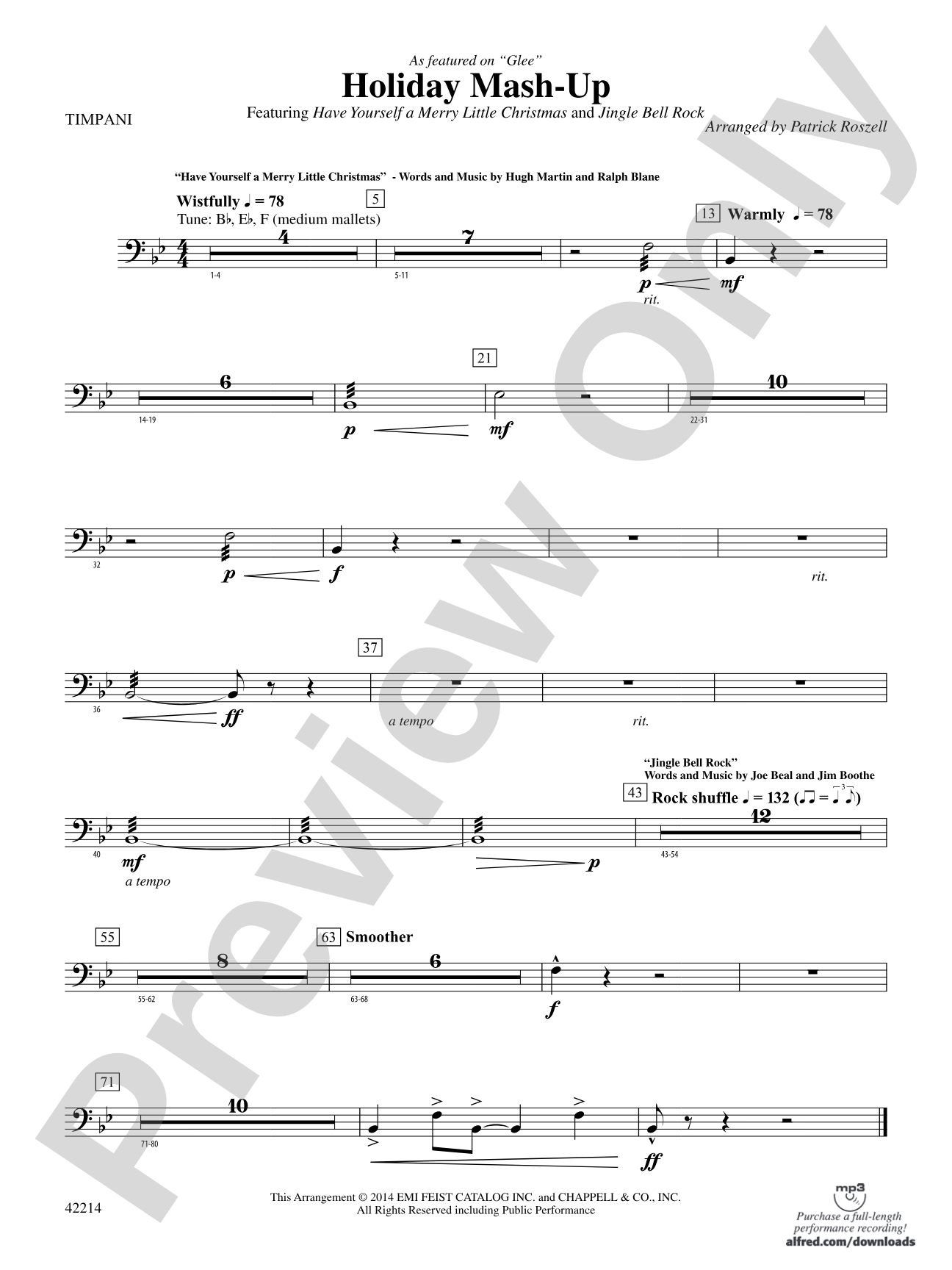 Holiday Mash-Up (as featured on Glee): Timpani
