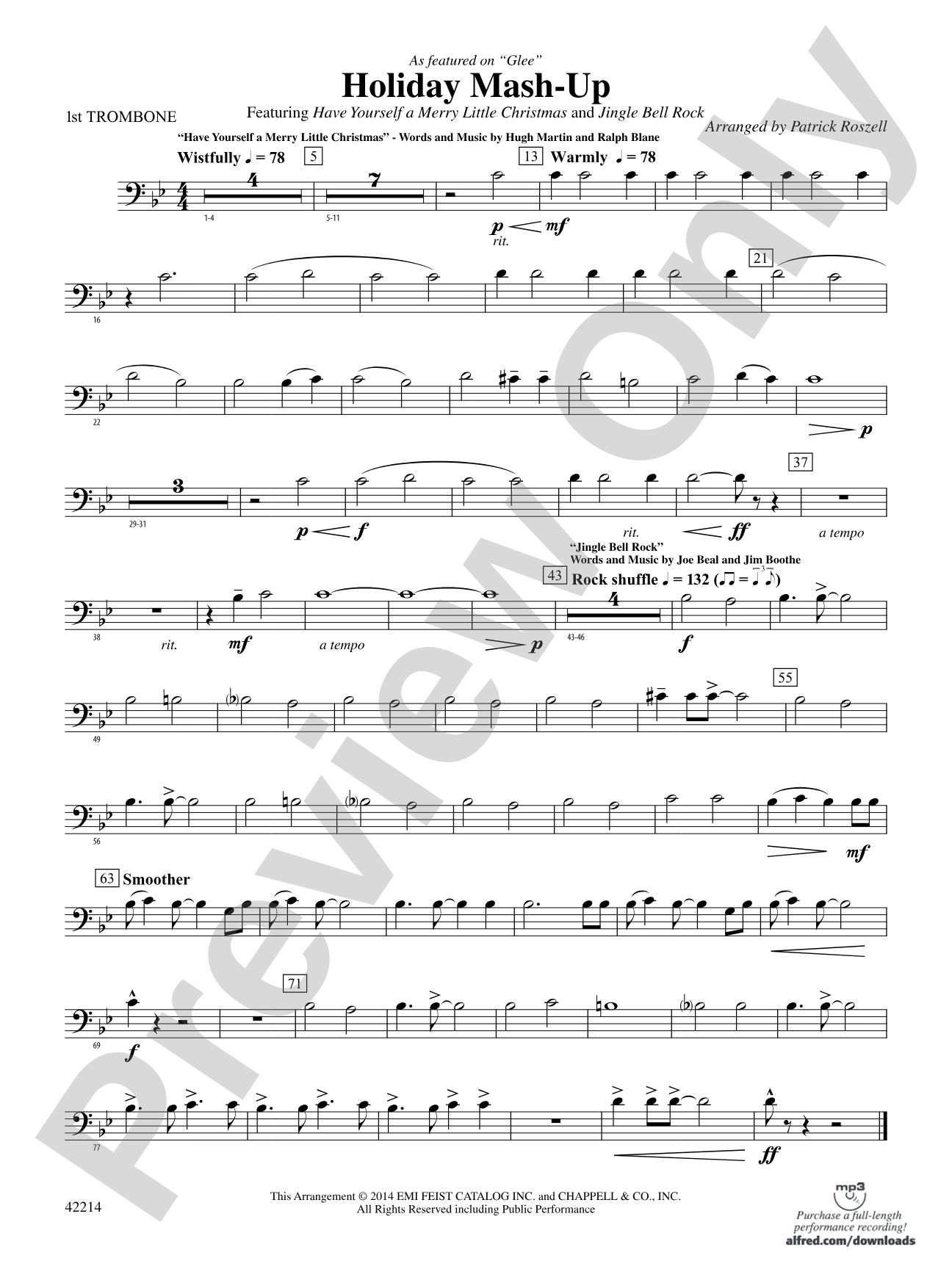 Holiday Mash-Up (as featured on Glee): 1st Trombone
