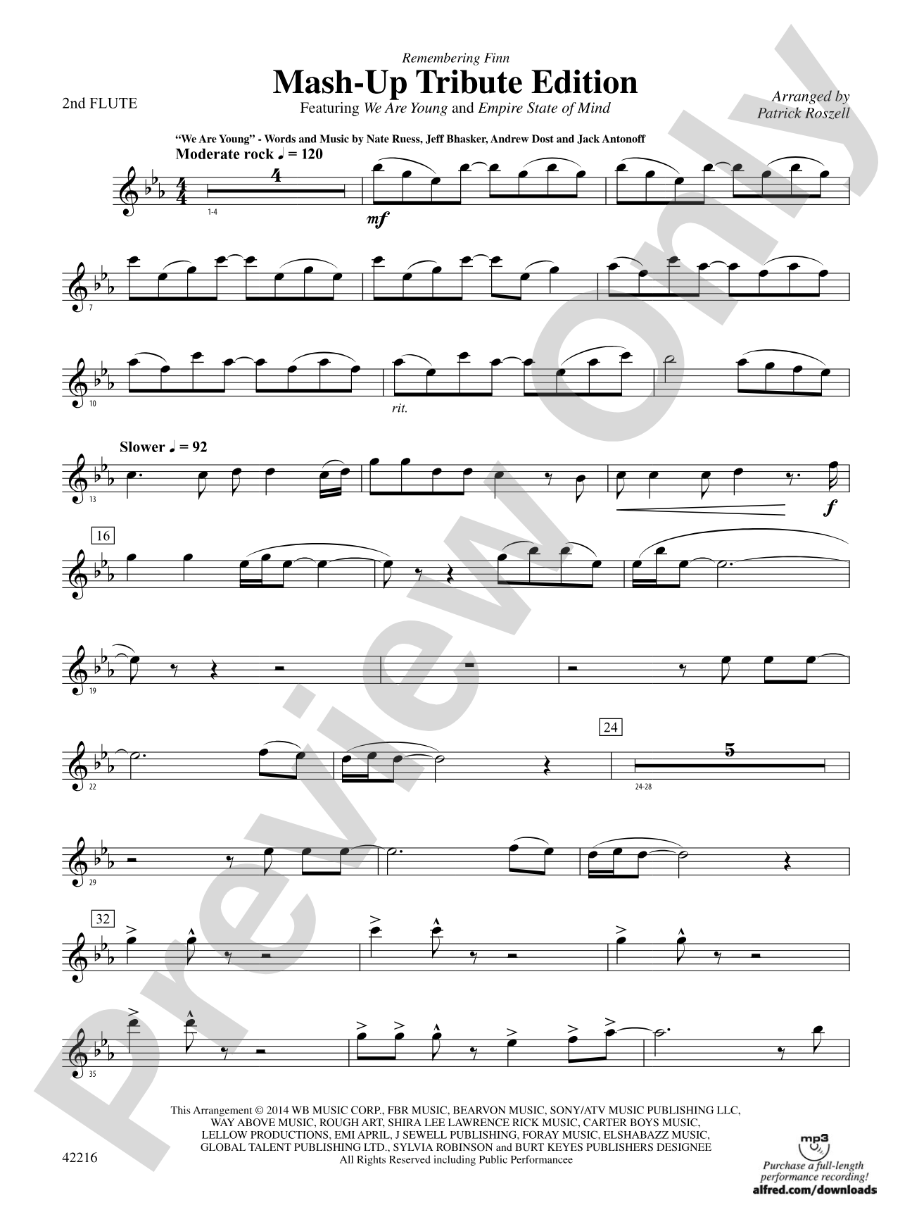 Mash-Up---Tribute Edition (Remembering Finn) (as featured on Glee): 2nd Flute