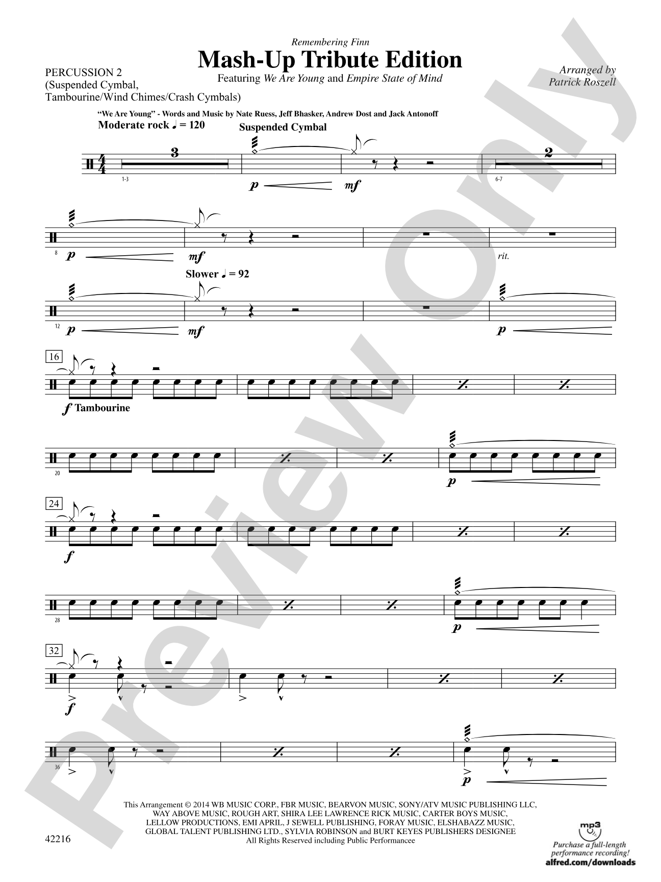 Mash-Up---Tribute Edition (Remembering Finn) (as featured on Glee): 2nd Percussion