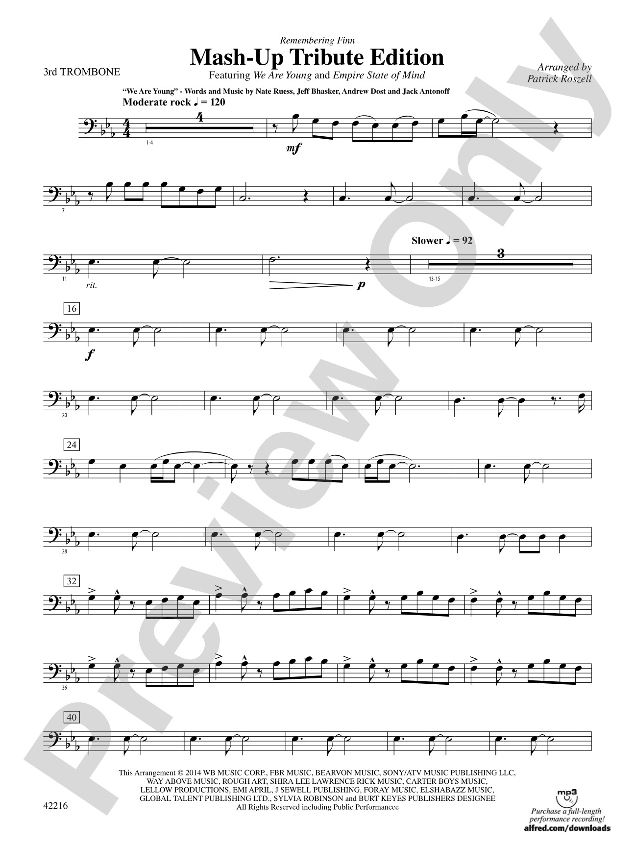 Mash-Up---Tribute Edition (Remembering Finn) (as featured on Glee): 3rd Trombone