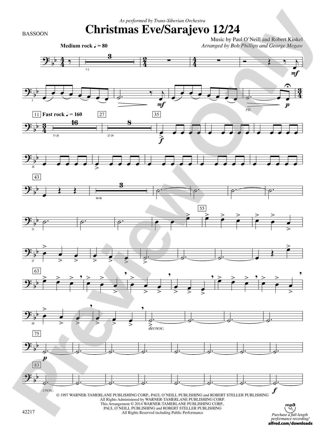 Christmas Eve/Sarajevo 12/24: Bassoon