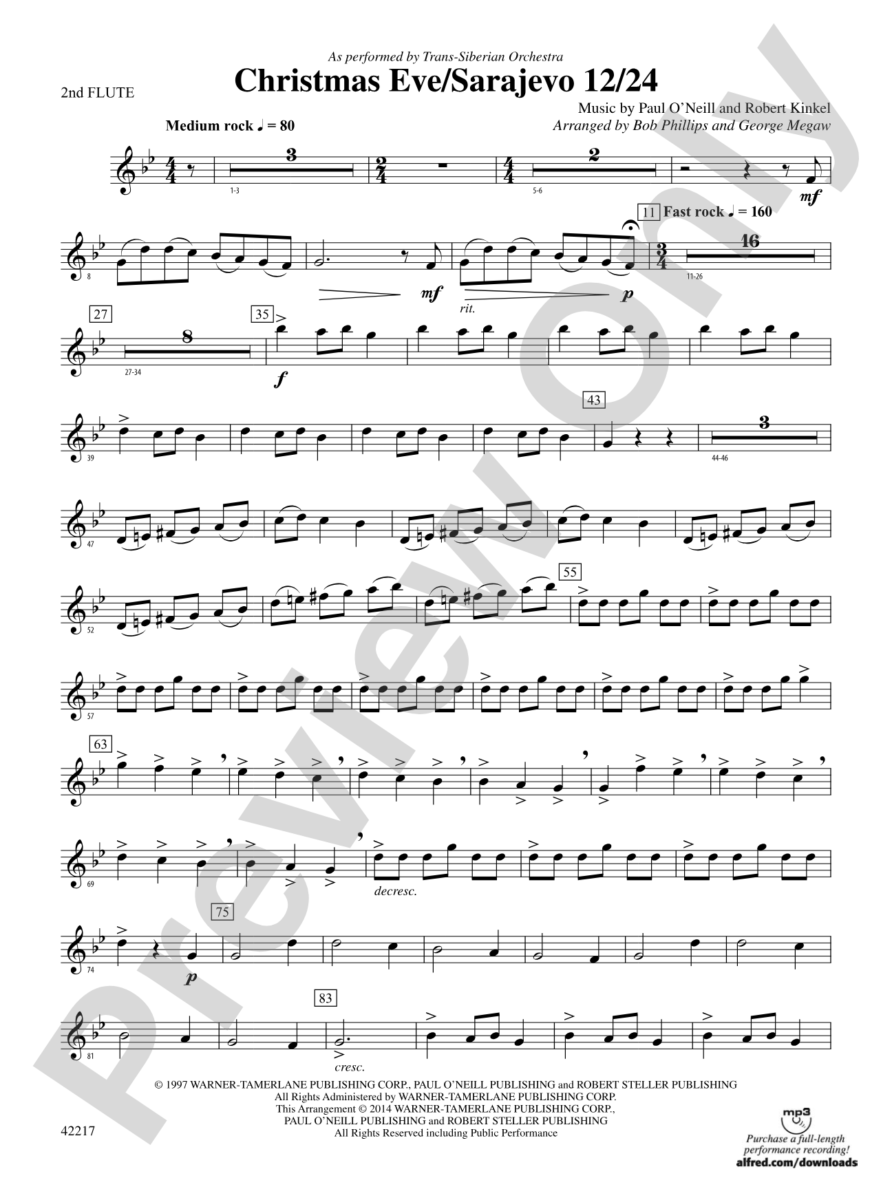 Christmas Eve/Sarajevo 12/24: 2nd Flute