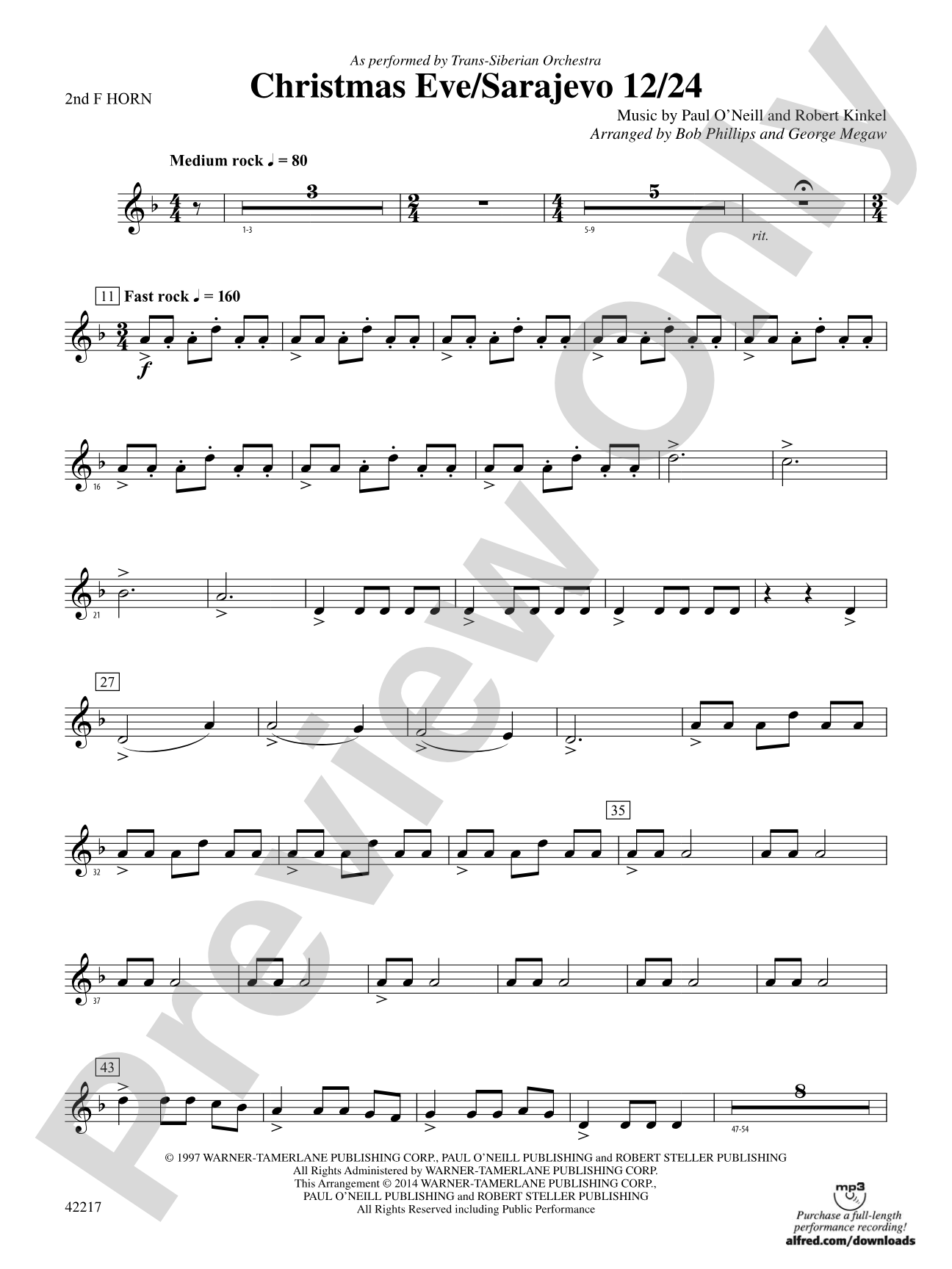 Christmas Eve/Sarajevo 12/24: 2nd F Horn